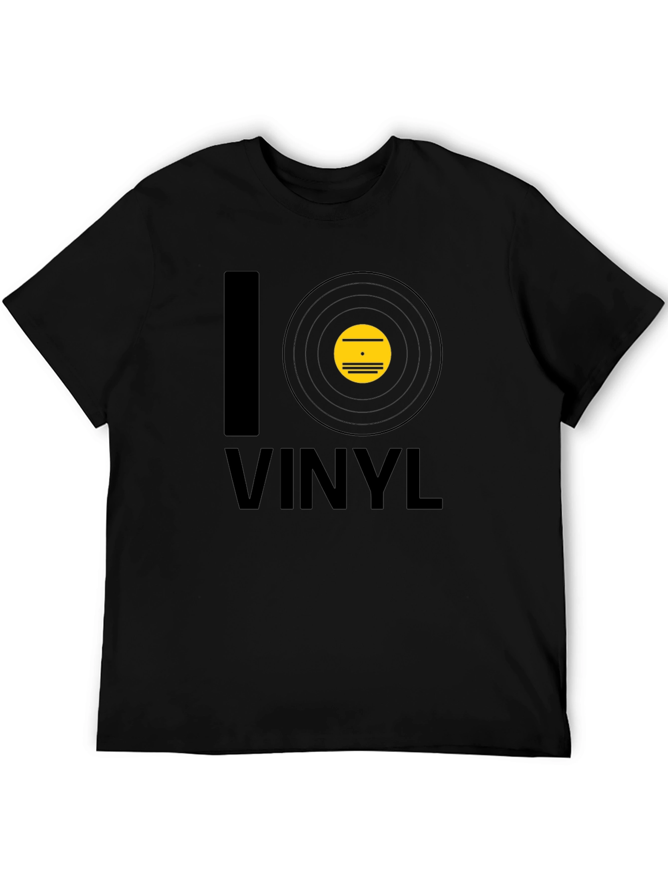 I Love Vinyl Black T-Shirt - Music Lover Tee
