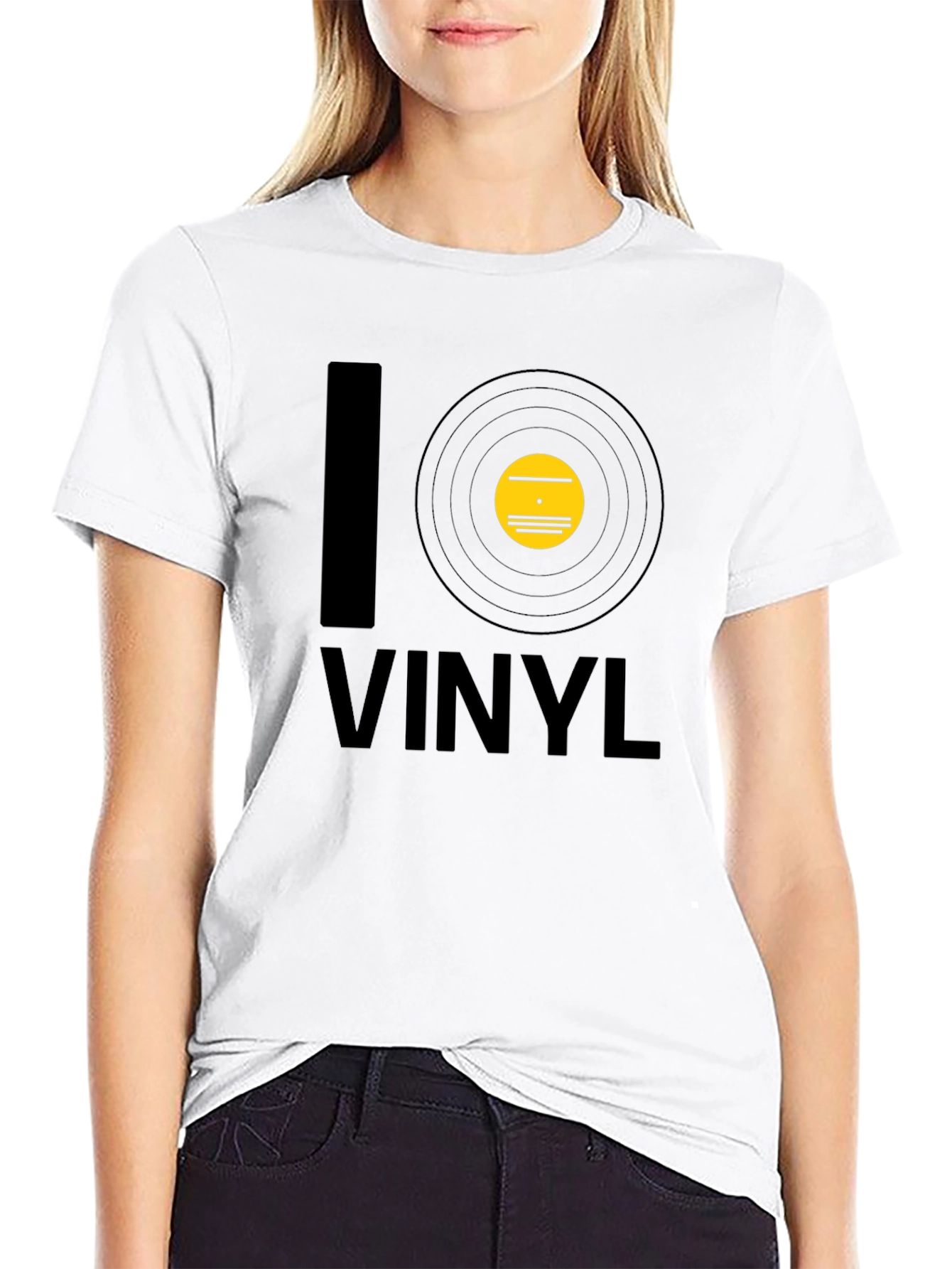 I Love Vinyl Black T-Shirt - Music Lover Tee