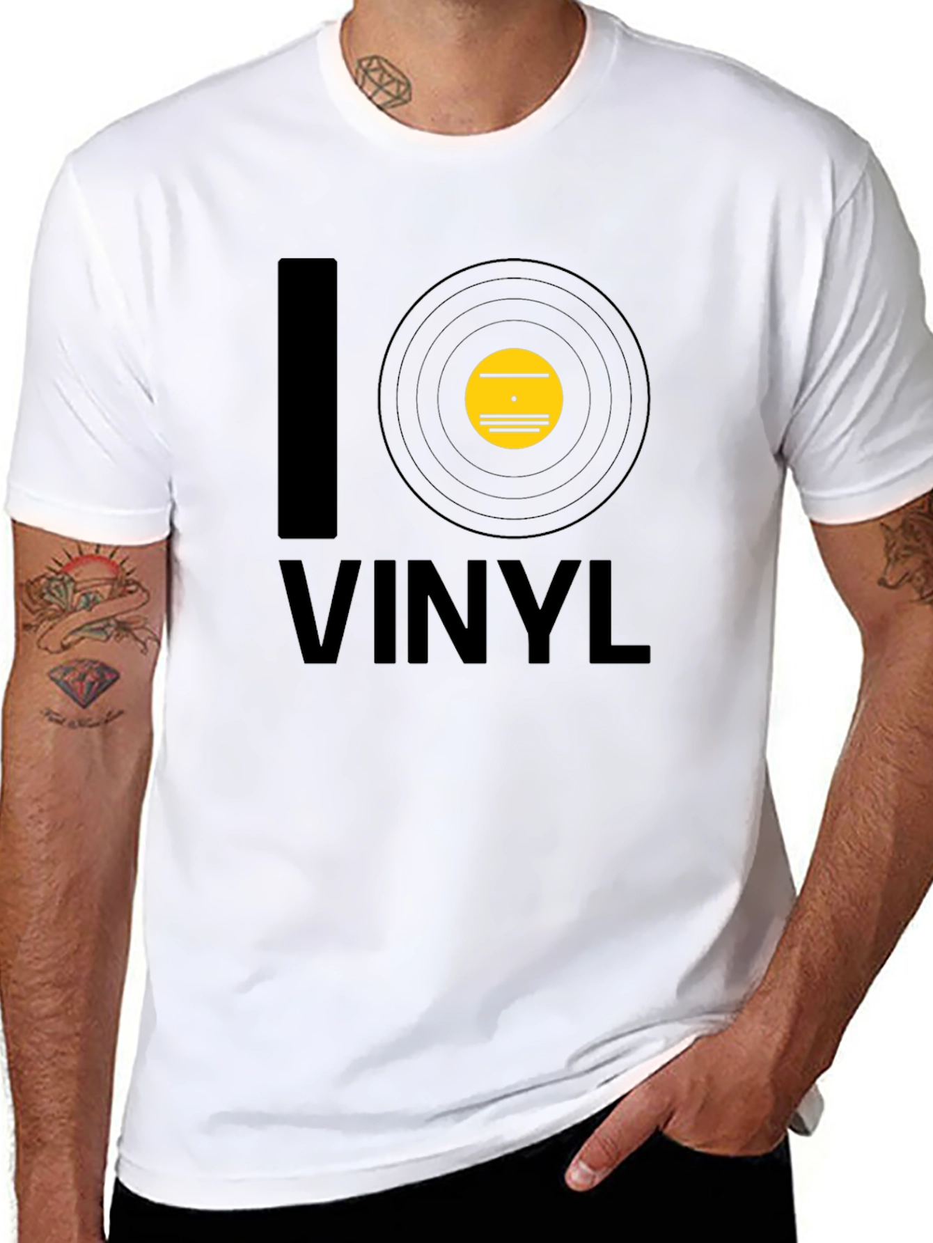 I Love Vinyl Black T-Shirt - Music Lover Tee