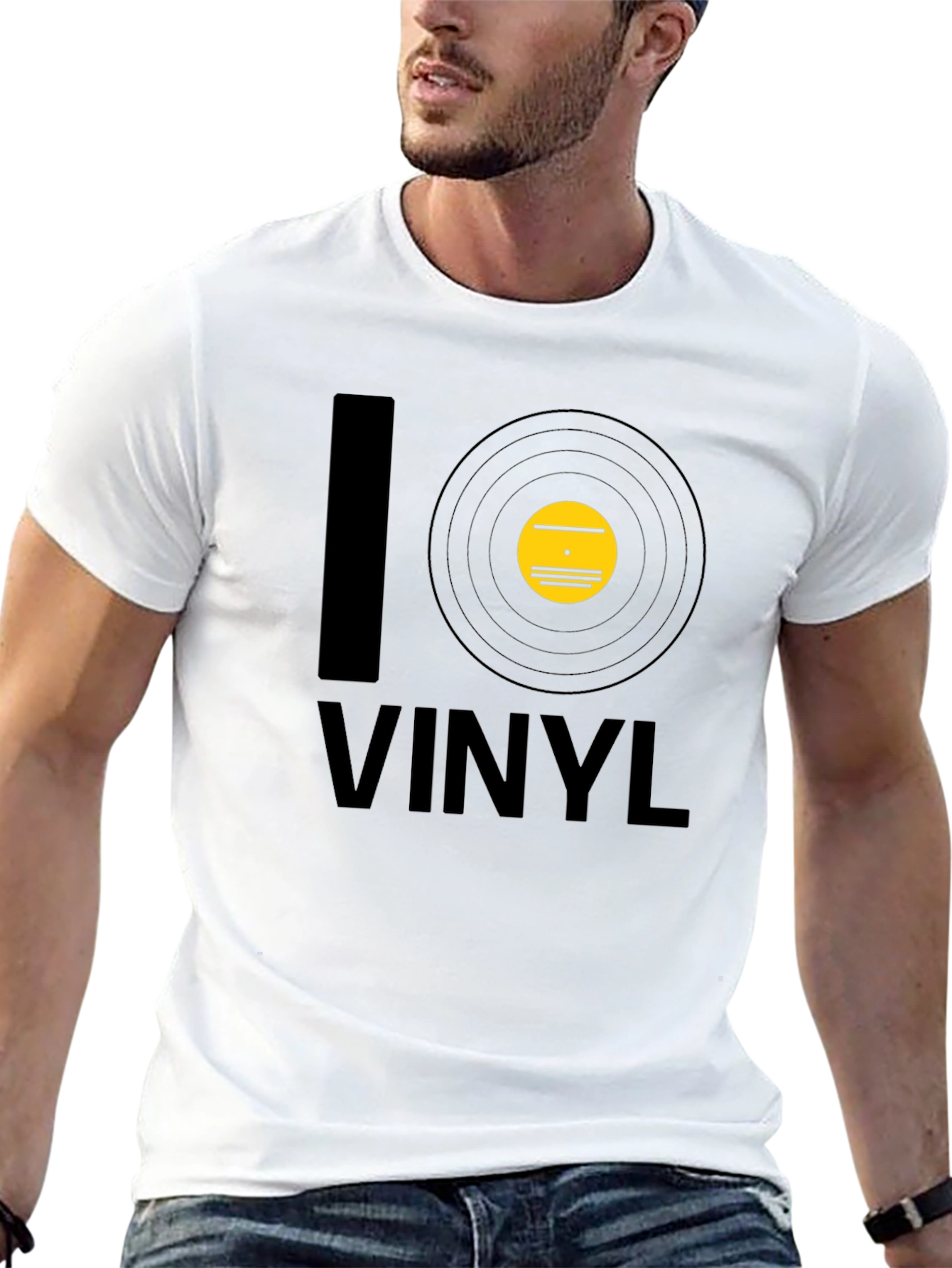 I Love Vinyl Black T-Shirt - Music Lover Tee