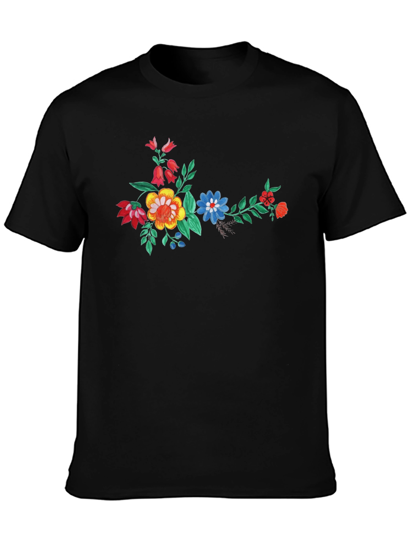 Floral Print Black T-Shirt