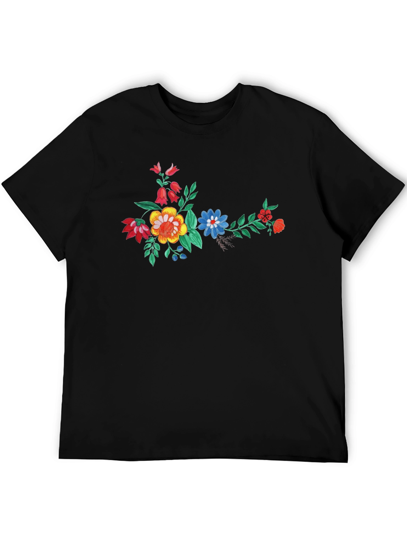 Floral Print Black T-Shirt
