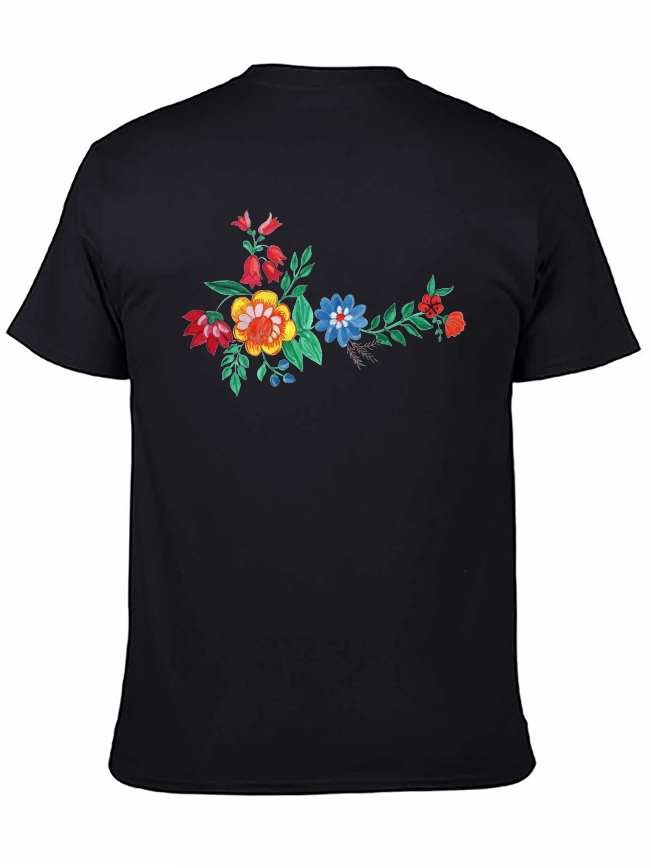 Floral Print Black T-Shirt