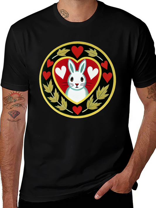 Rabbit Heart T-Shirt - Black Cotton Tee