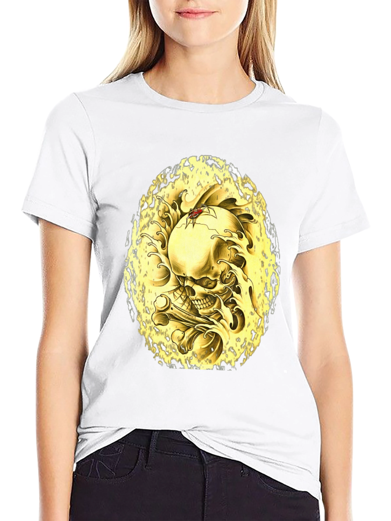 Skull & Bones Graphic Tee - Black Cotton T-Shirt