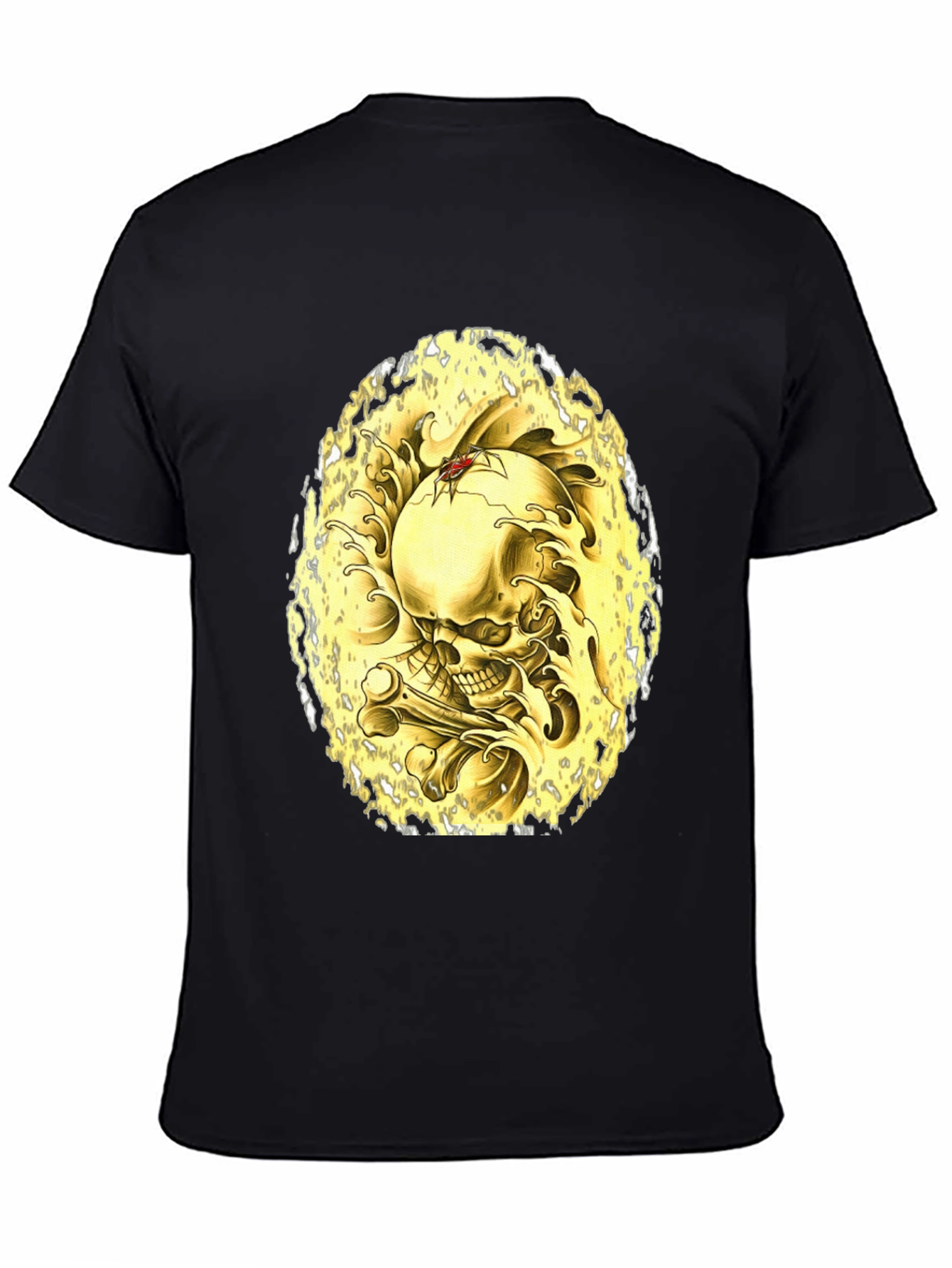 Skull & Bones Graphic Tee - Black Cotton T-Shirt