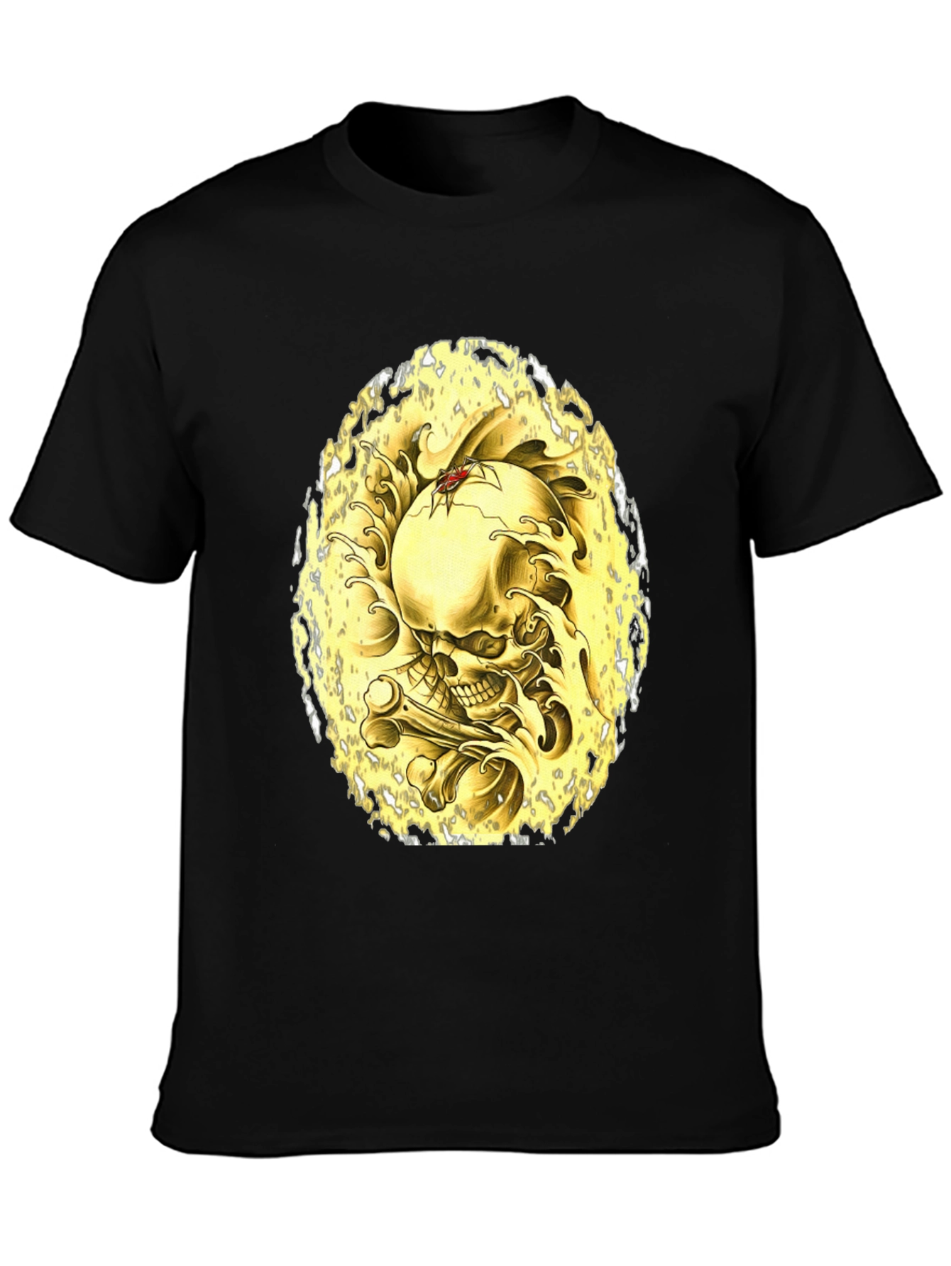 Skull & Bones Graphic Tee - Black Cotton T-Shirt