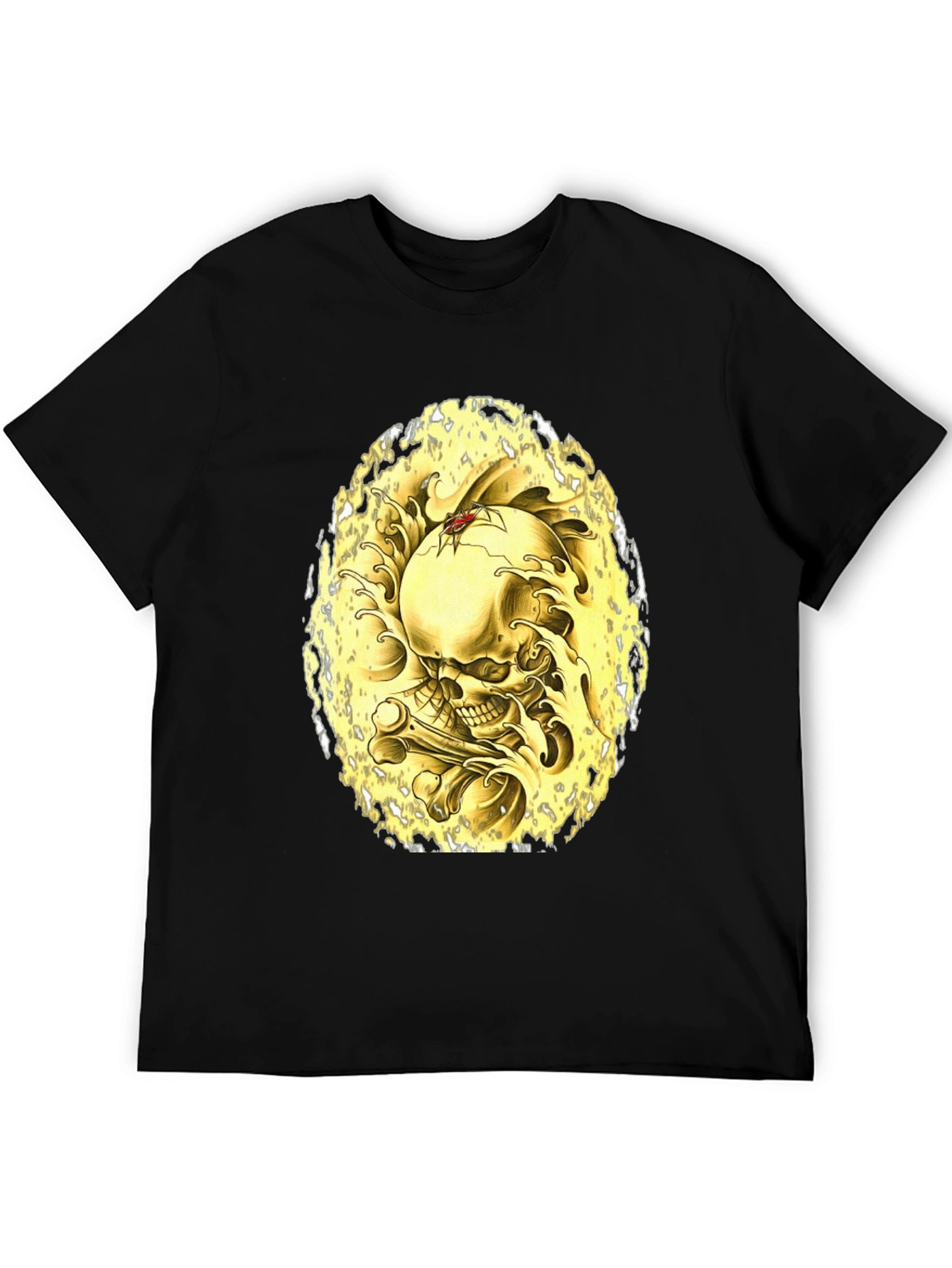 Skull & Bones Graphic Tee - Black Cotton T-Shirt
