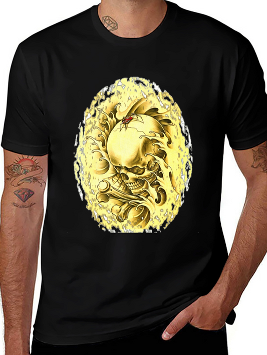 Skull & Bones Graphic Tee - Black Cotton T-Shirt