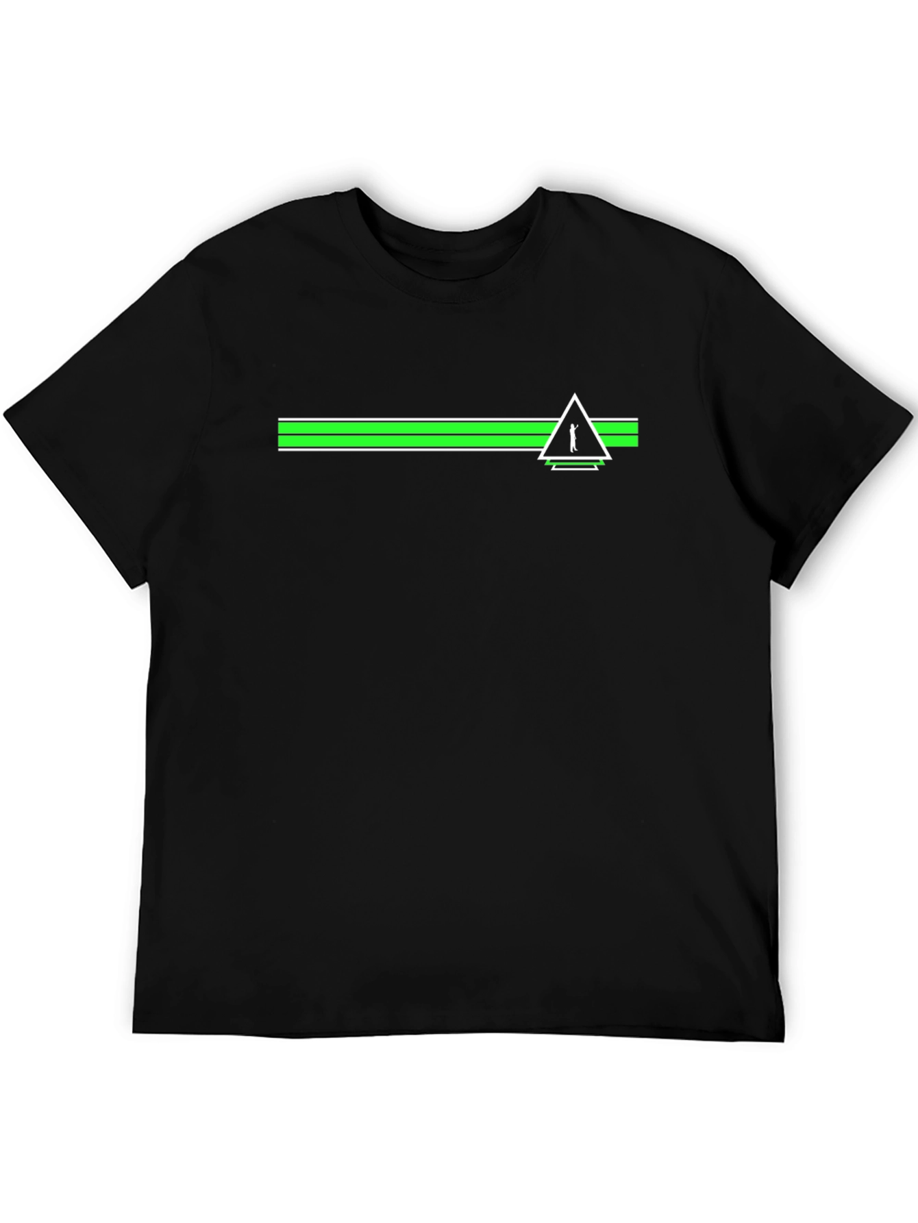 Modern Graphic Tee - Green Stripe Golfer Triangle Print