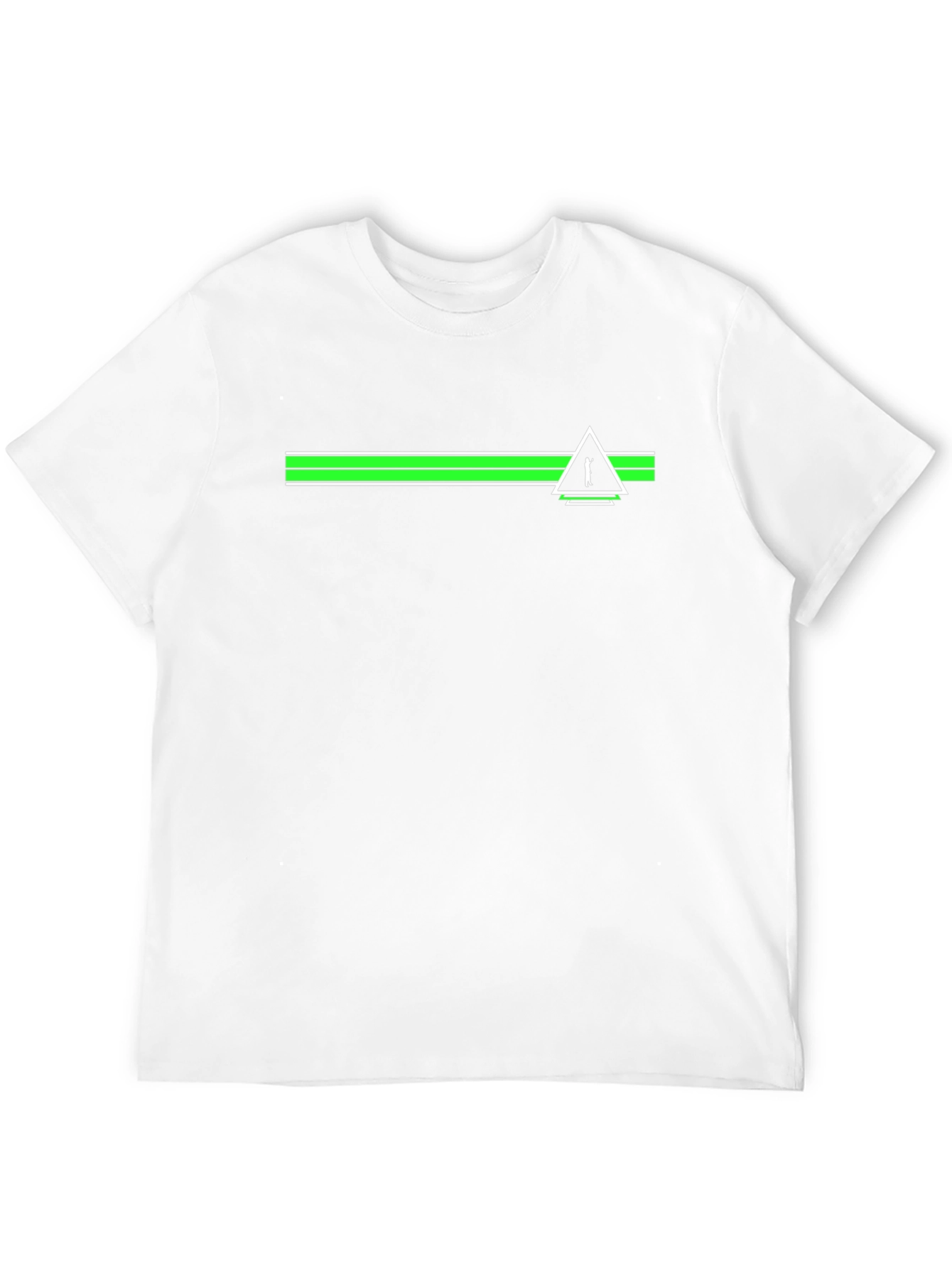 Modern Graphic Tee - Green Stripe Golfer Triangle Print