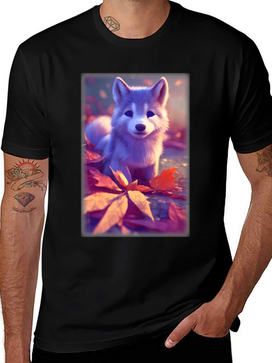 Cute Husky Puppy Black T-Shirt