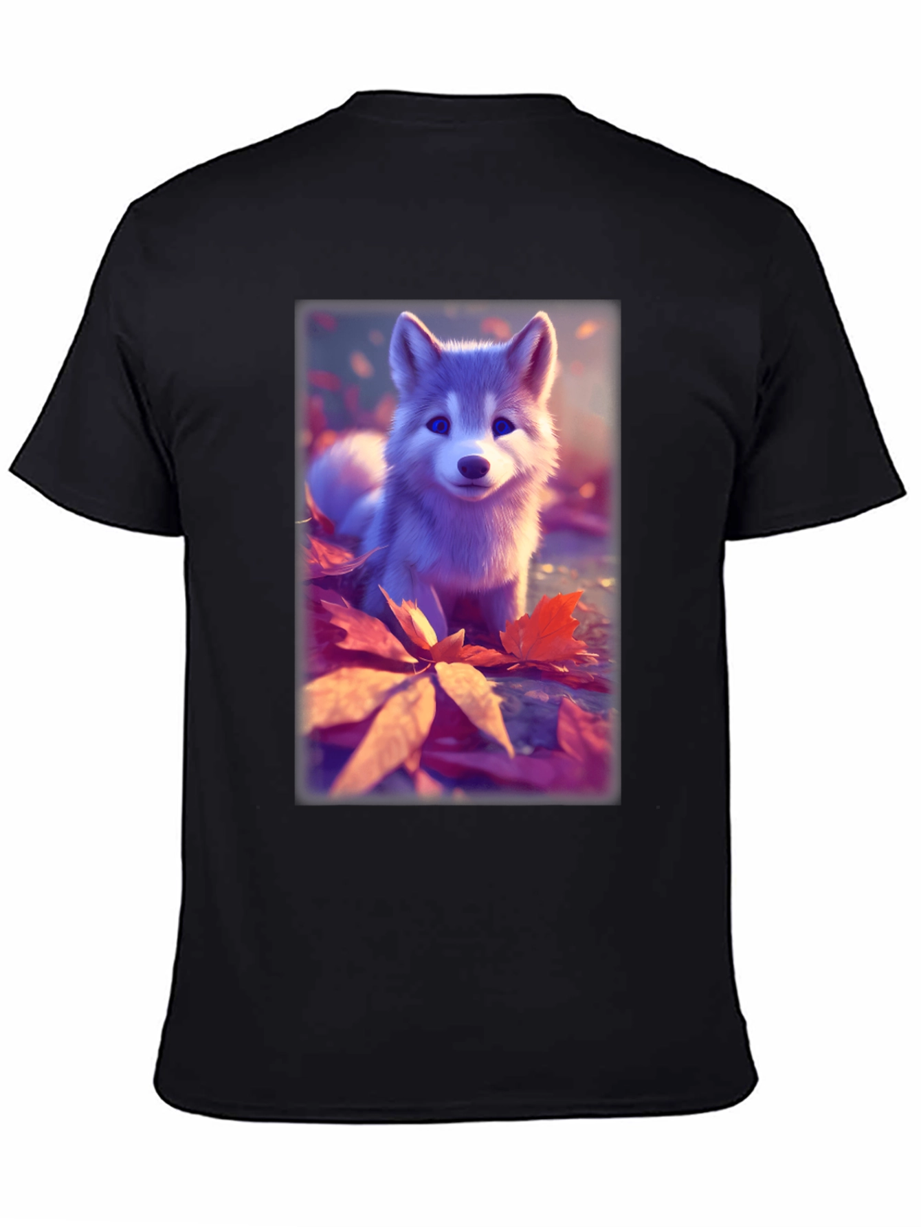 Cute Husky Puppy Black T-Shirt