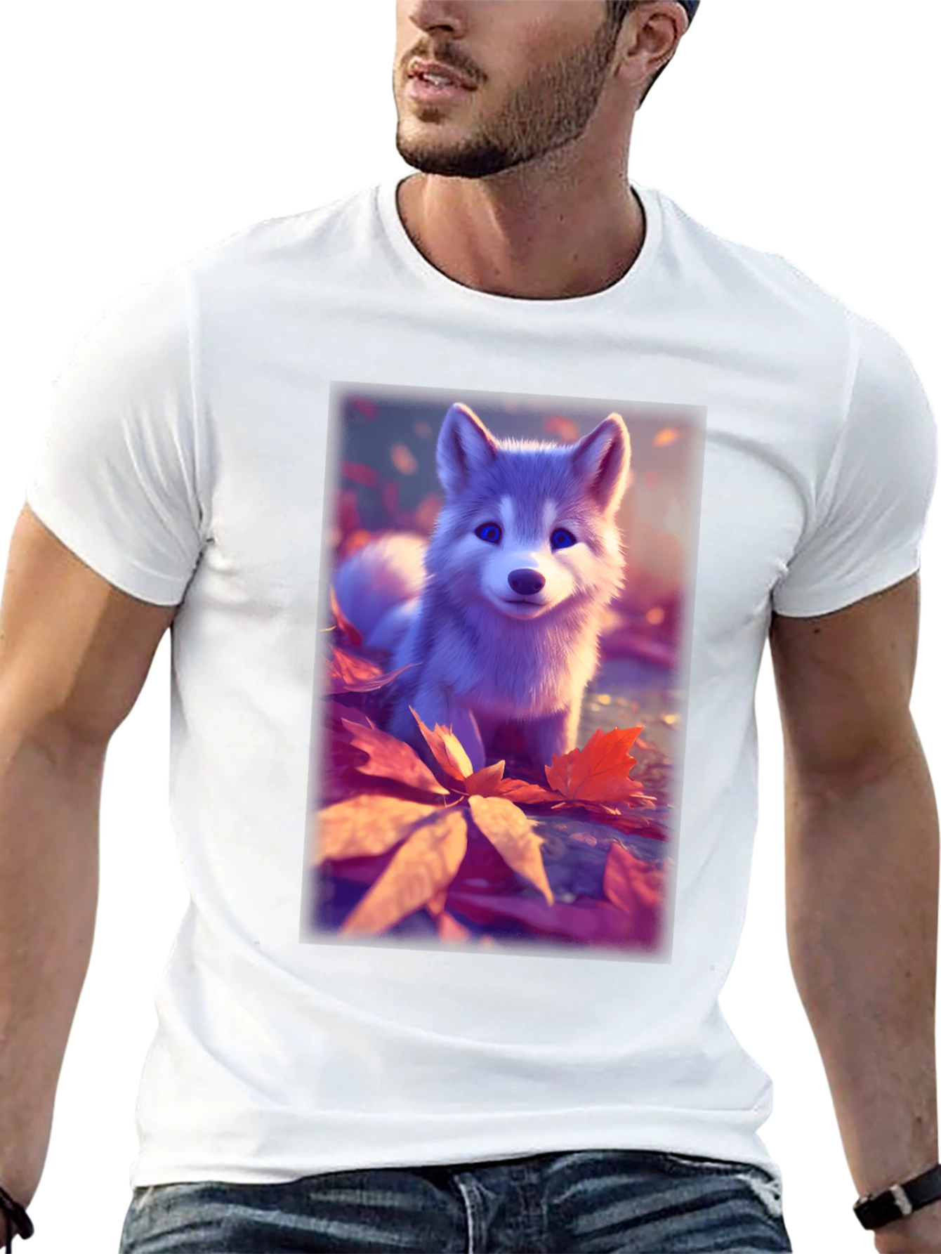 Cute Husky Puppy Black T-Shirt