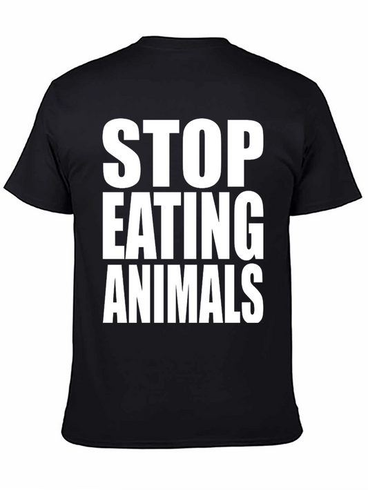 Vegan T-Shirt: Stop Eating Animals - Black