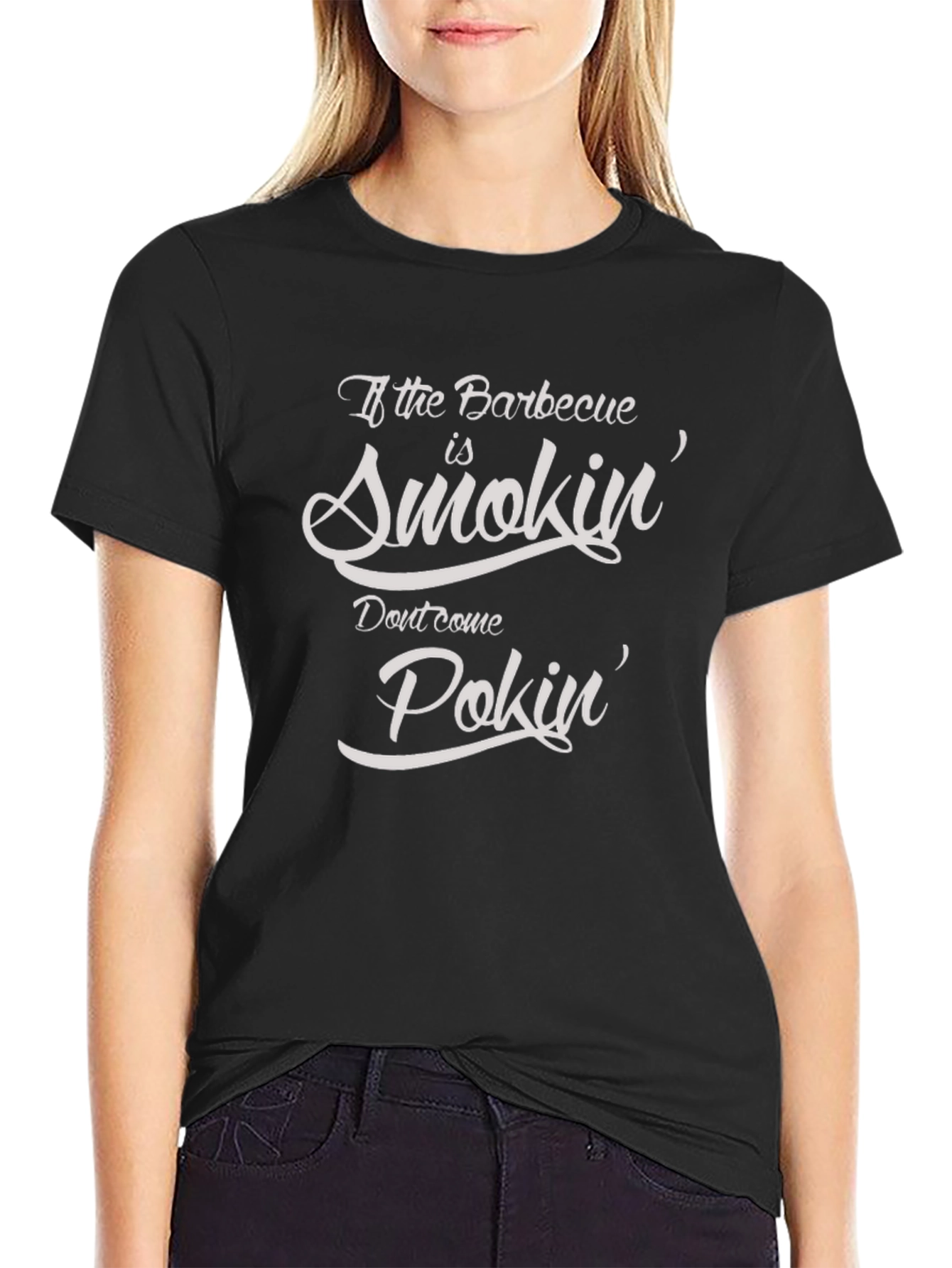 Funny BBQ Smokin & Pokin Graphic T-Shirt