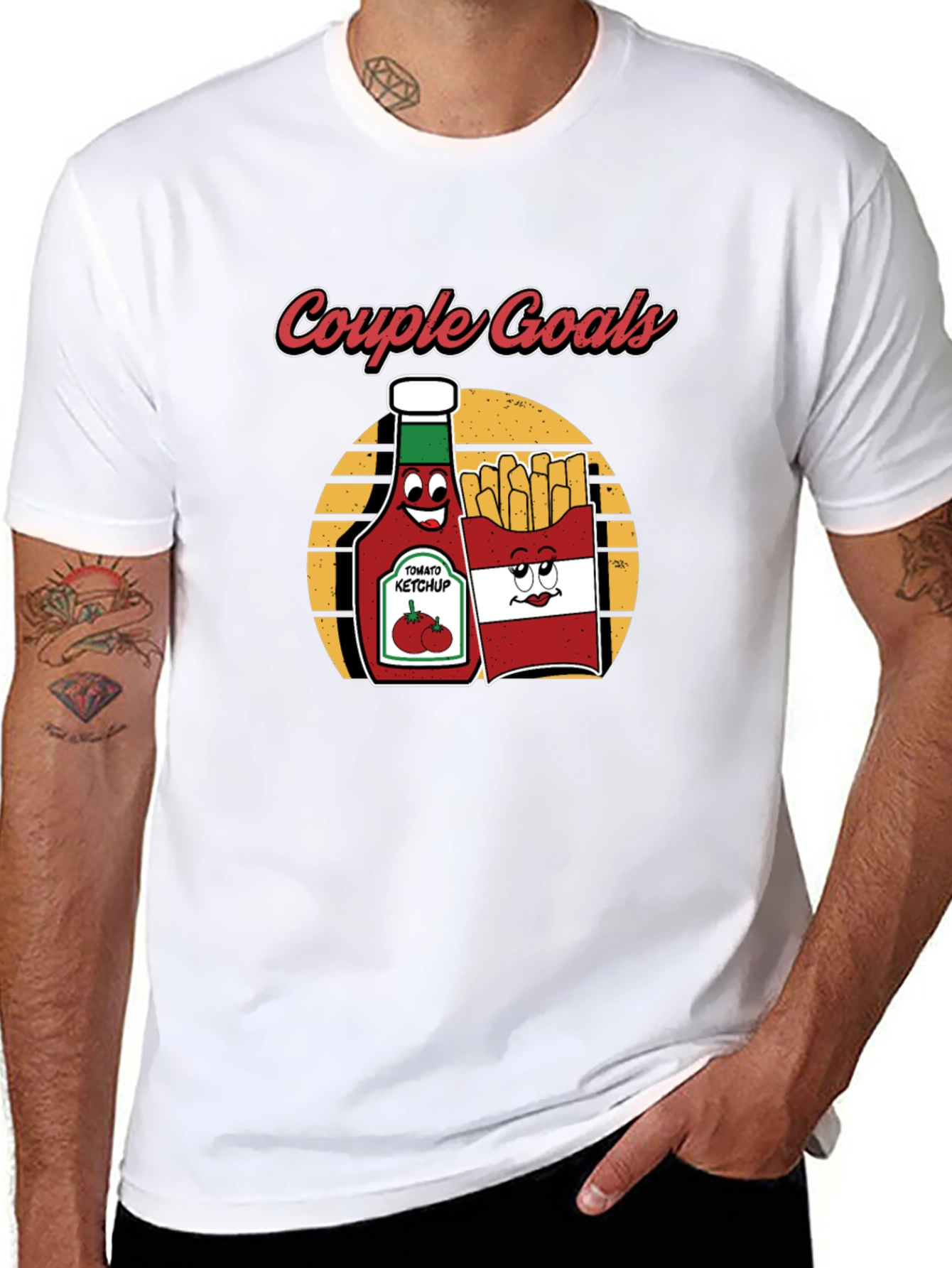 Couple Goals T-Shirt - Ketchup & Fries Cartoon Design