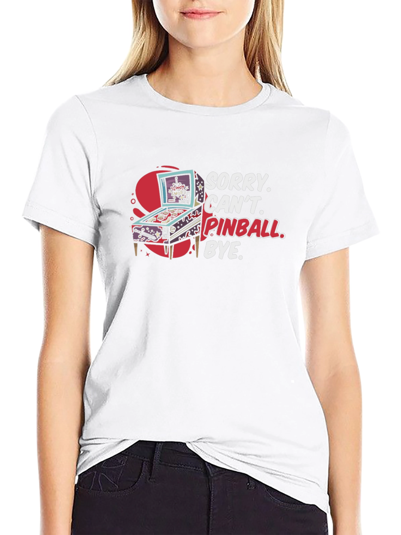Sorry Cant Pinball Bye Graphic T-Shirt