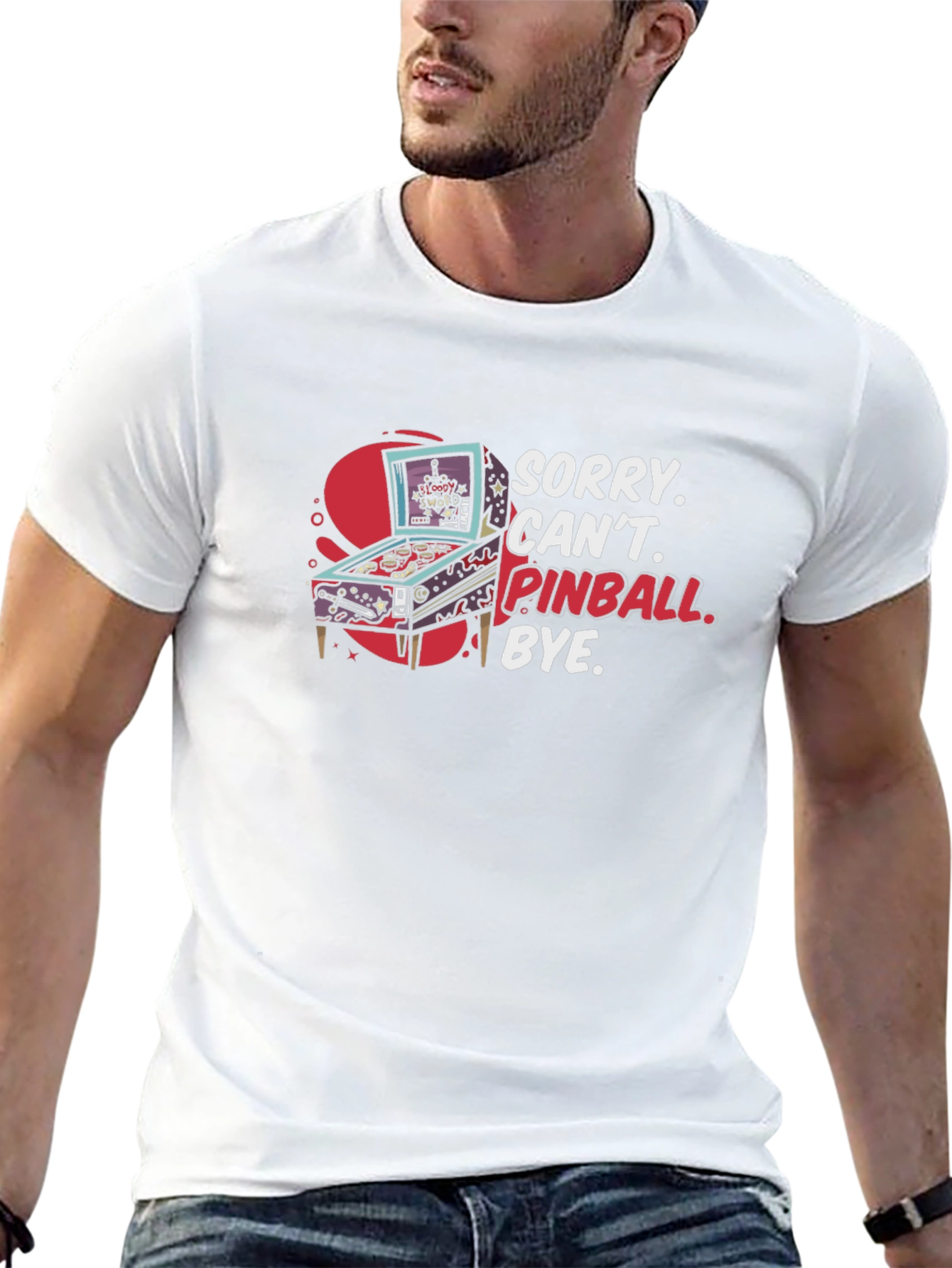 Sorry Cant Pinball Bye Graphic T-Shirt