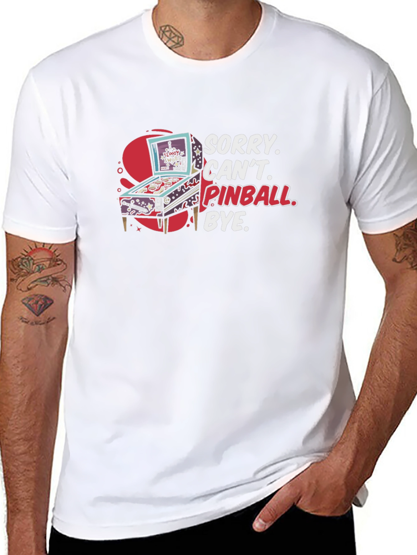 Sorry Cant Pinball Bye Graphic T-Shirt