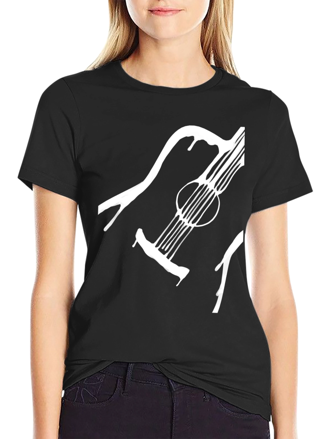 Guitar Graphic Tee - Stylish Black T-Shirt