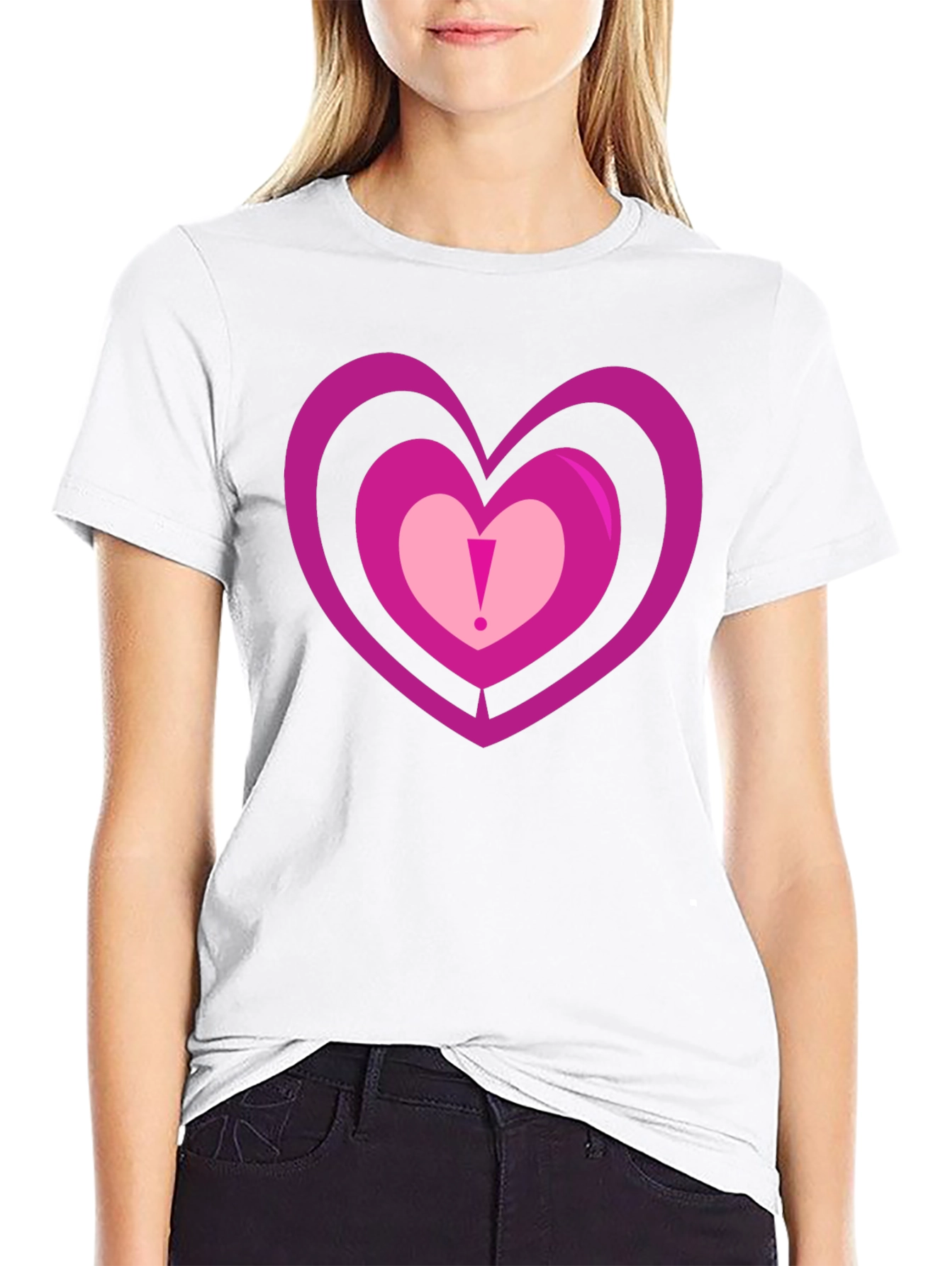 Heart Design Black T-Shirt