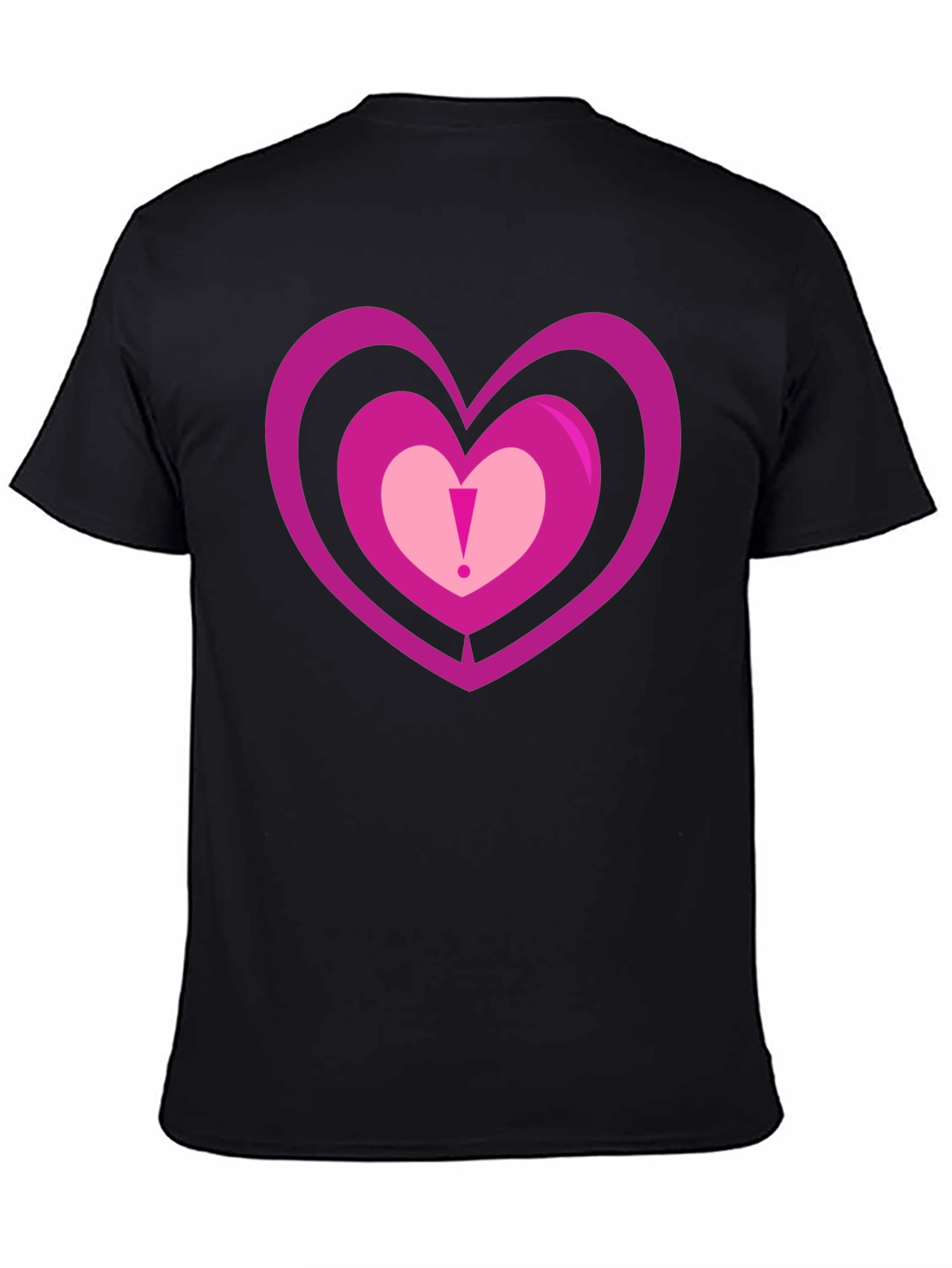 Heart Design Black T-Shirt