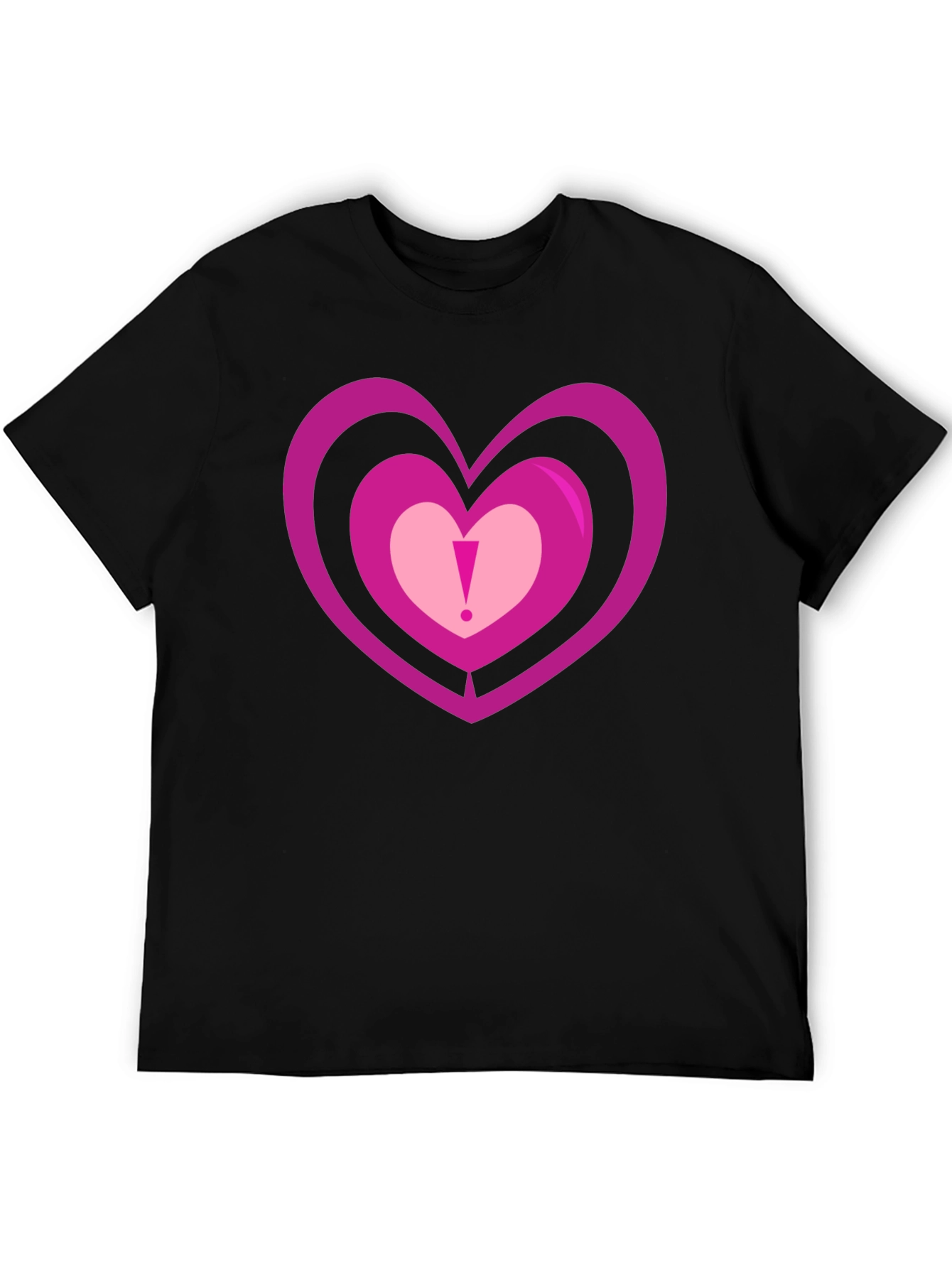 Heart Design Black T-Shirt