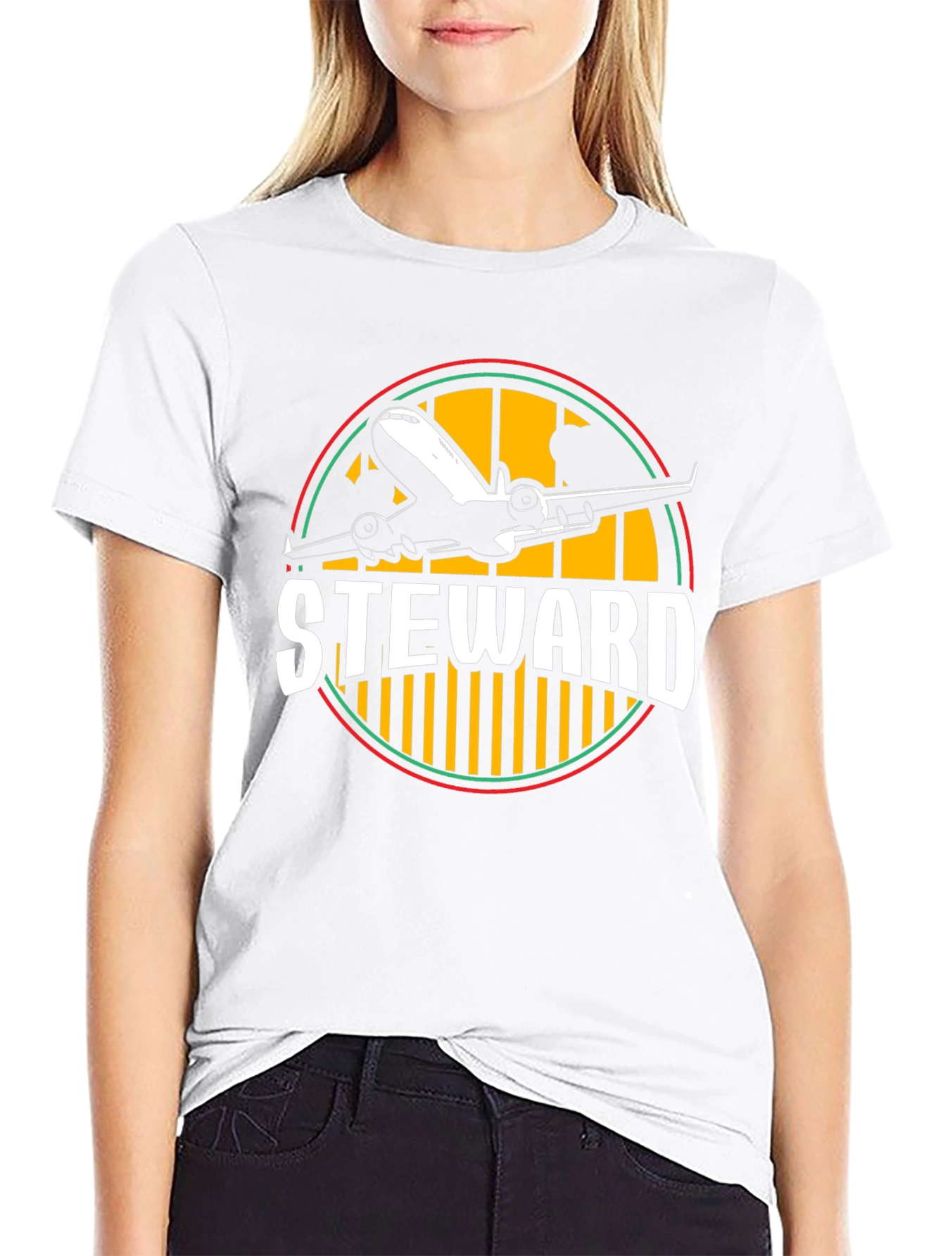 Steward Airplane Graphic T-Shirt