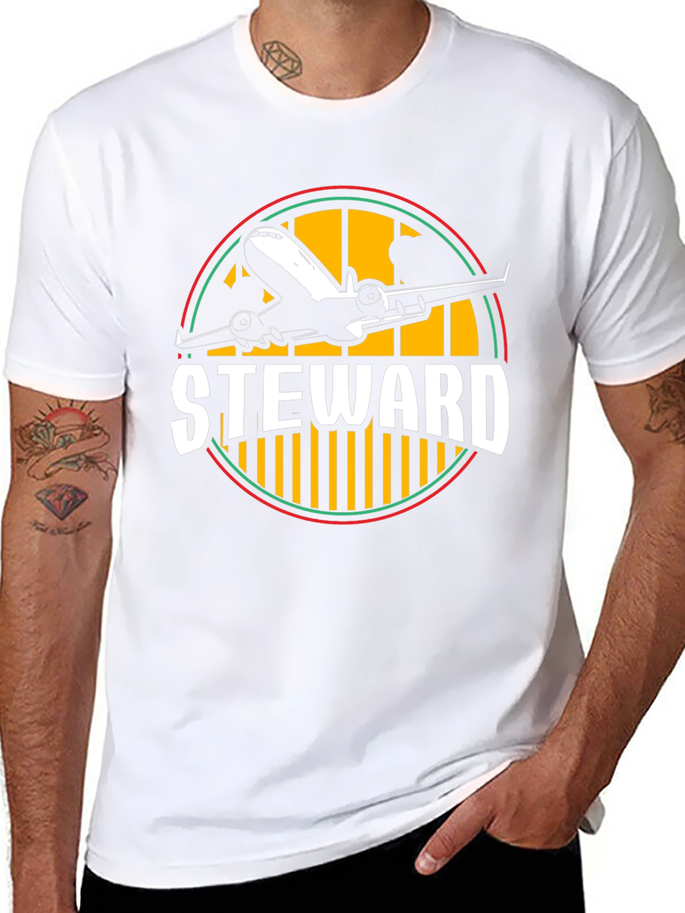 Steward Airplane Graphic T-Shirt