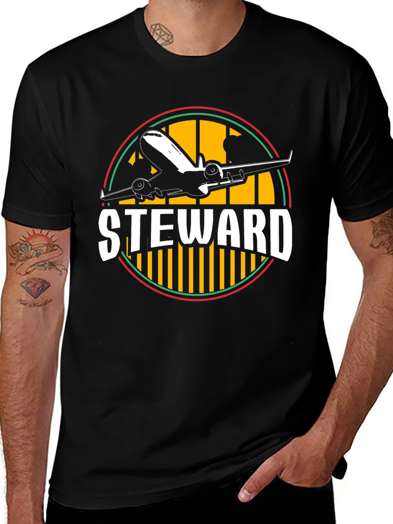 Steward Airplane Graphic T-Shirt