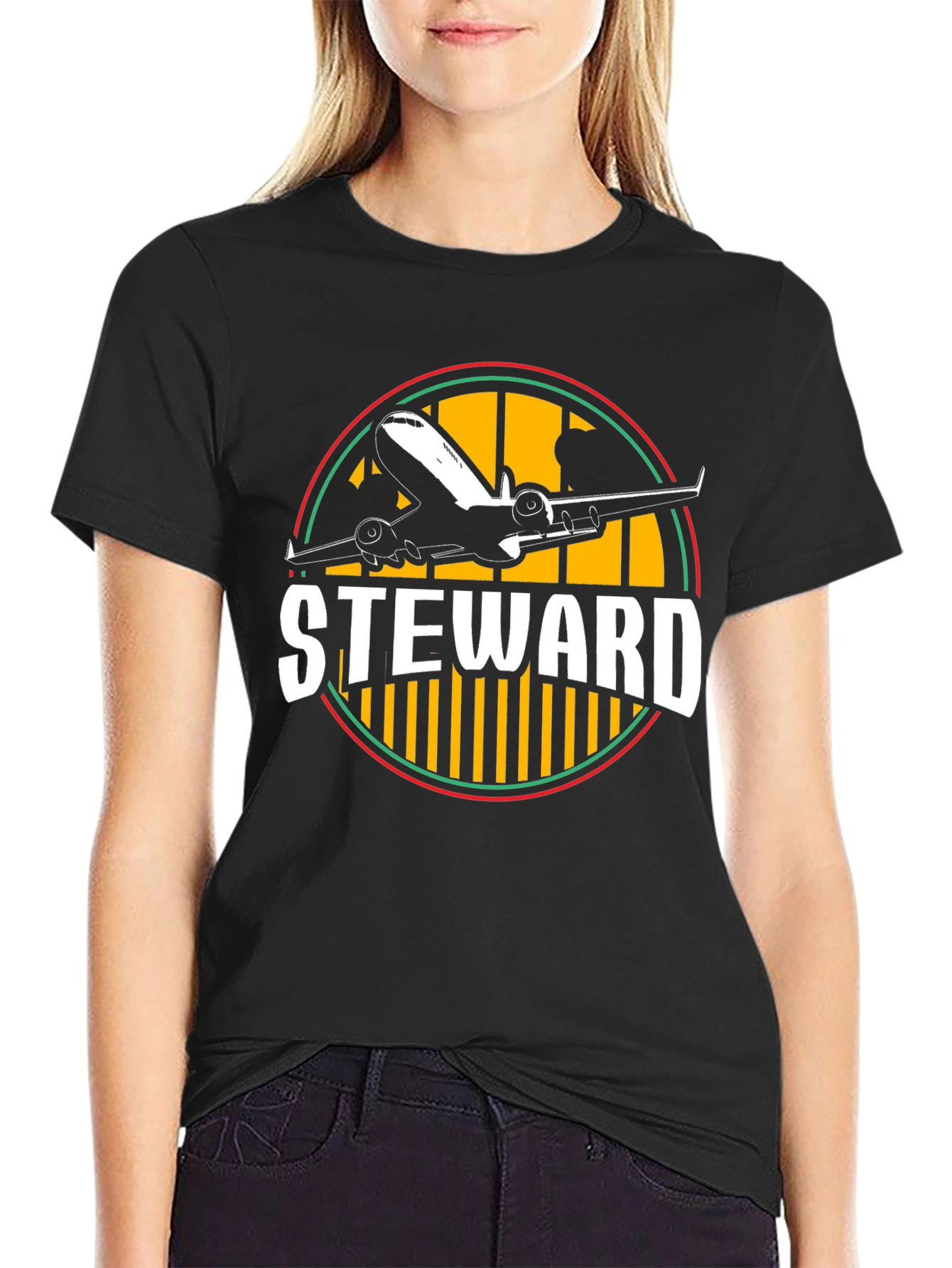 Steward Airplane Graphic T-Shirt