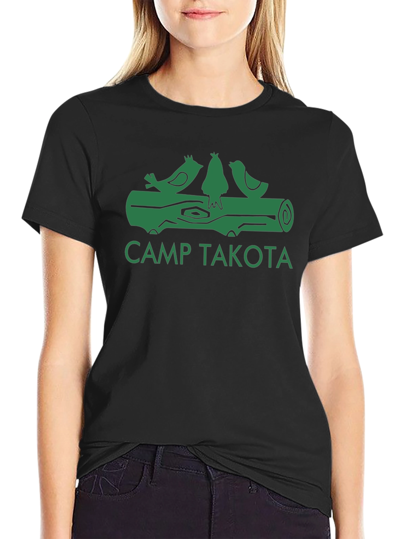 Camp Takota Birds on Log Black T-Shirt