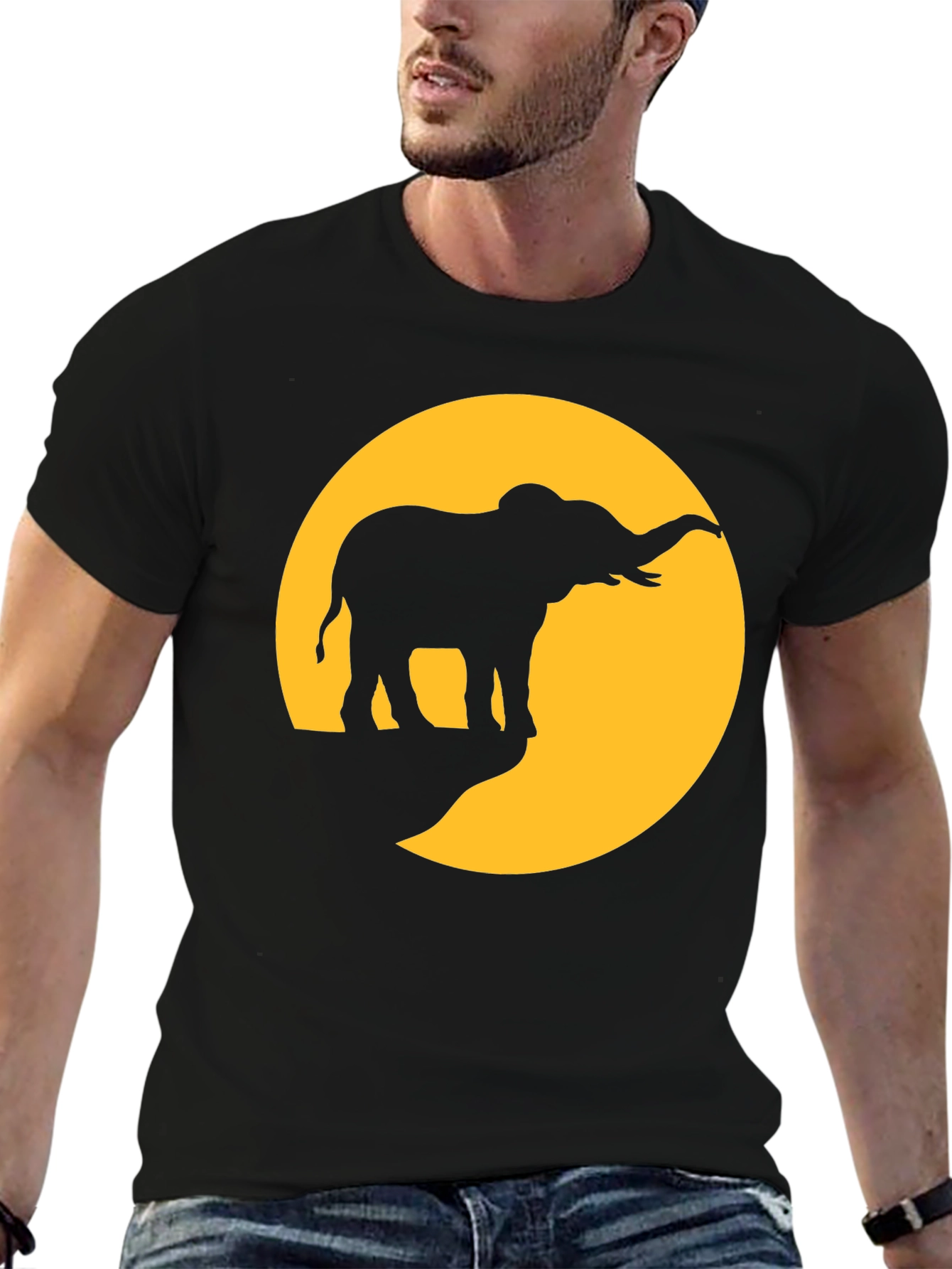 Elephant Silhouette T-Shirt - Wildlife Design