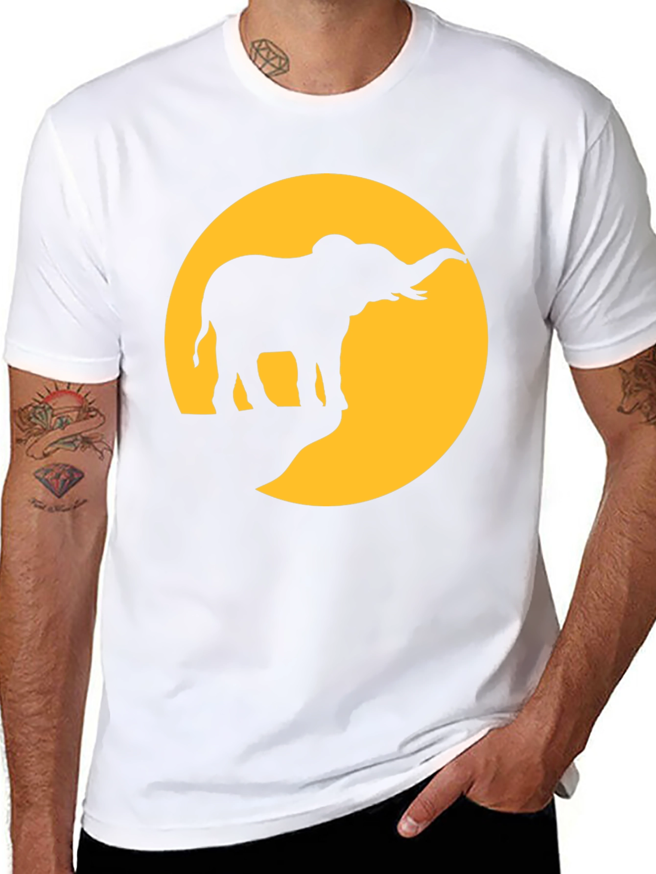 Elephant Silhouette T-Shirt - Wildlife Design