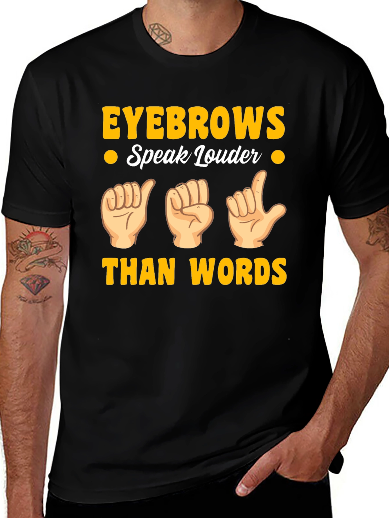 Eyebrows Speak Louder T-Shirt - Funny Gesture Tee