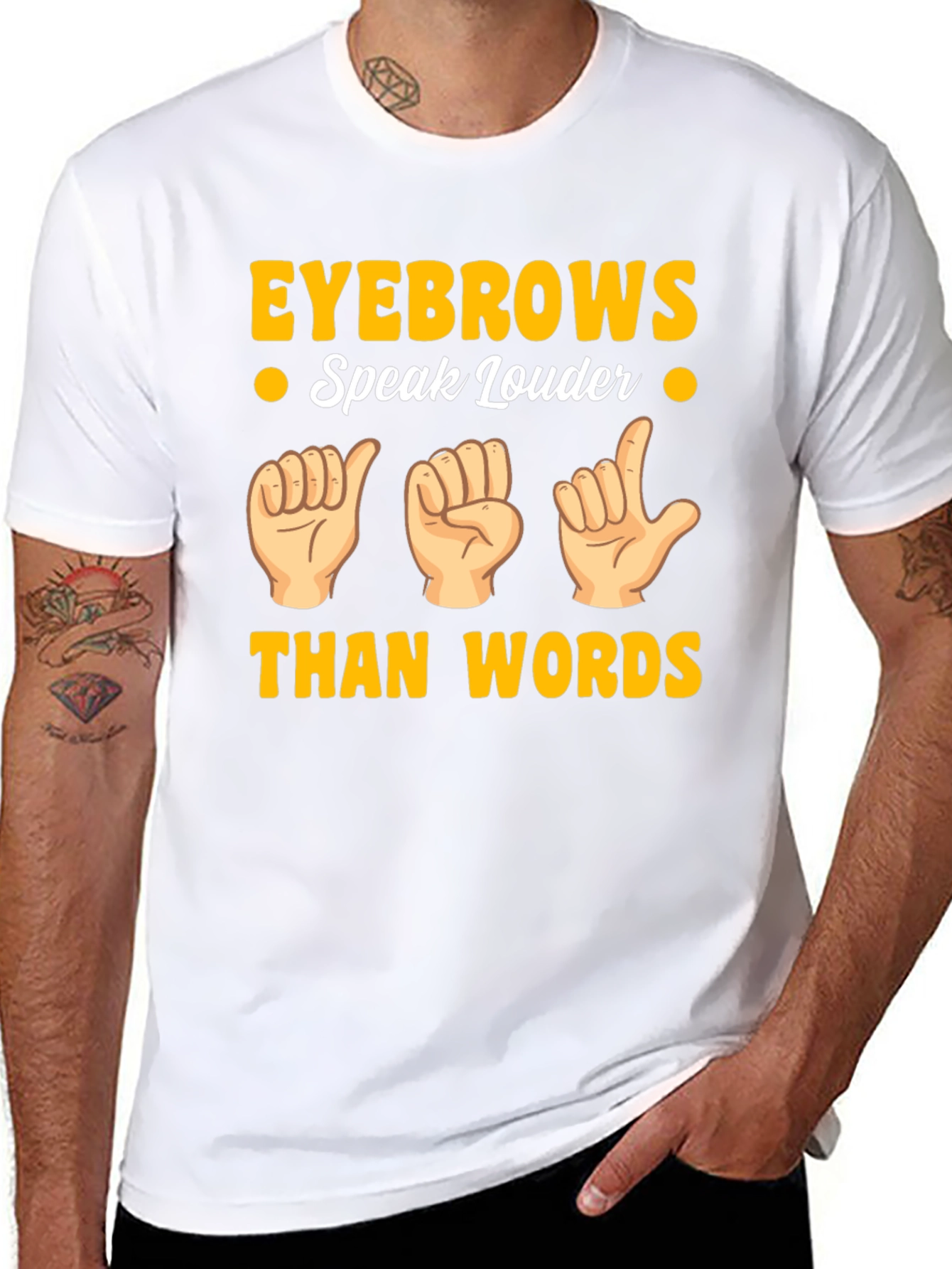Eyebrows Speak Louder T-Shirt - Funny Gesture Tee