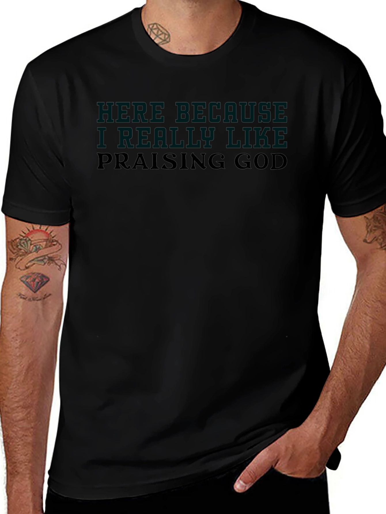 Praising God Graphic T-Shirt - Religious Faith Tee