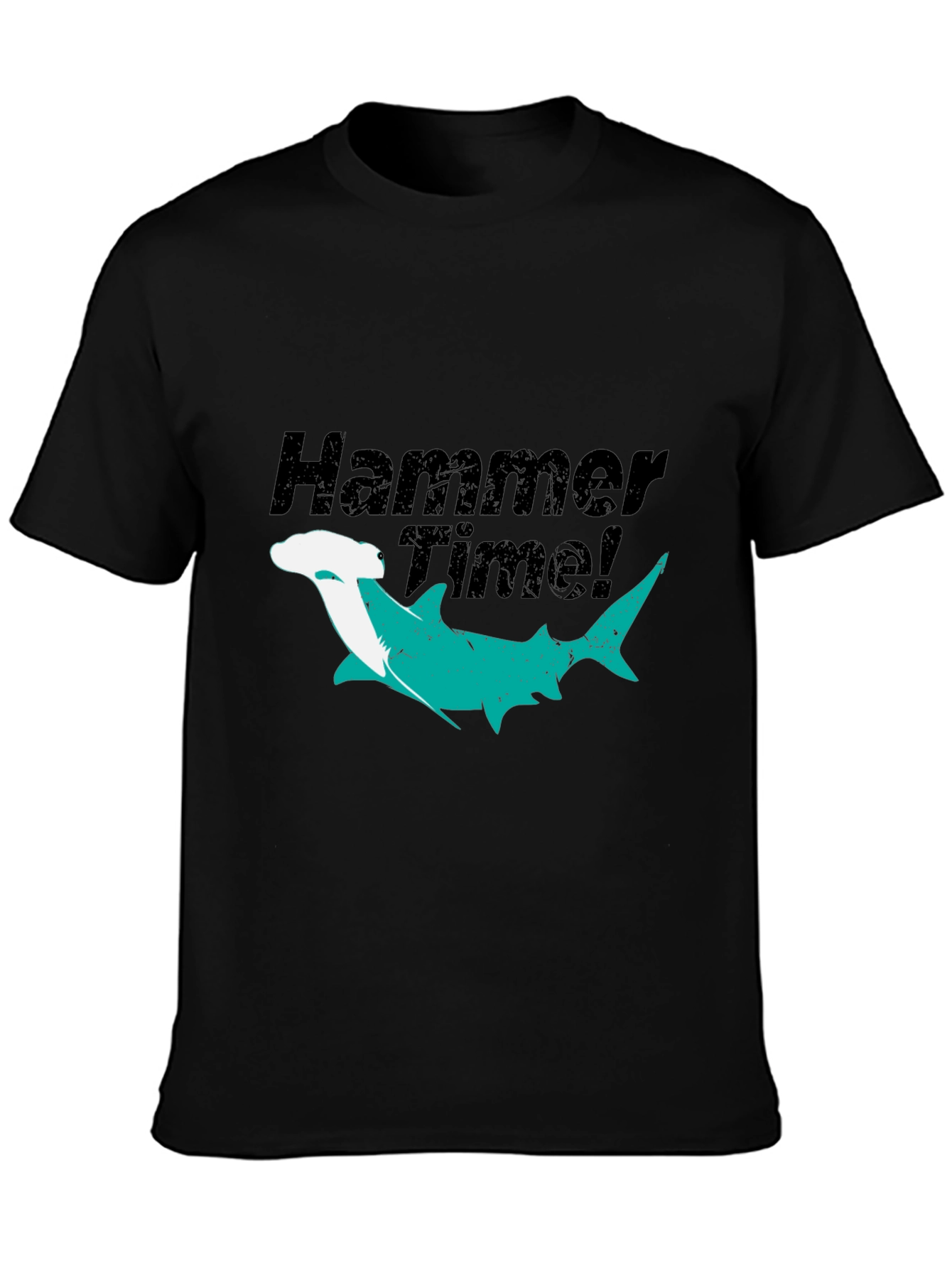 Hammer Time Shark Graphic Tee - Black