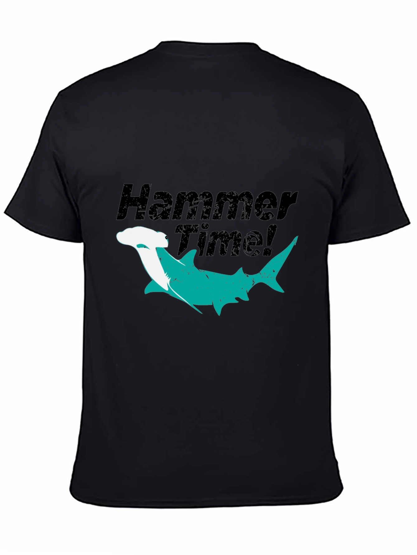 Hammer Time Shark Graphic Tee - Black