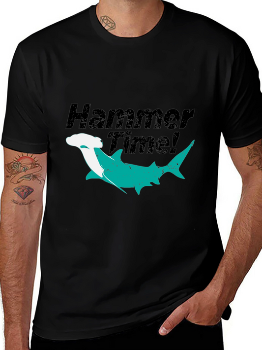 Hammer Time Shark Graphic Tee - Black