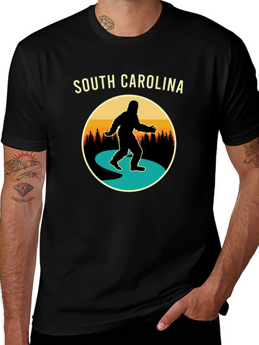 South Carolina Bigfoot T-Shirt -  Retro Sasquatch Tee