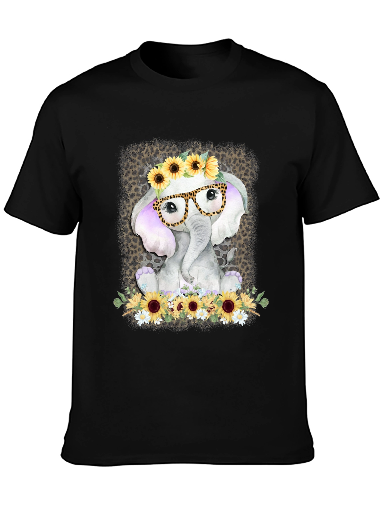 Elephant with Sunflowers Graphic Tee