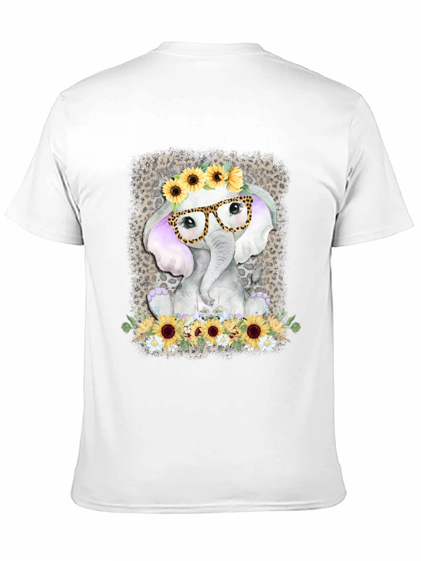 Elephant with Sunflowers Graphic Tee