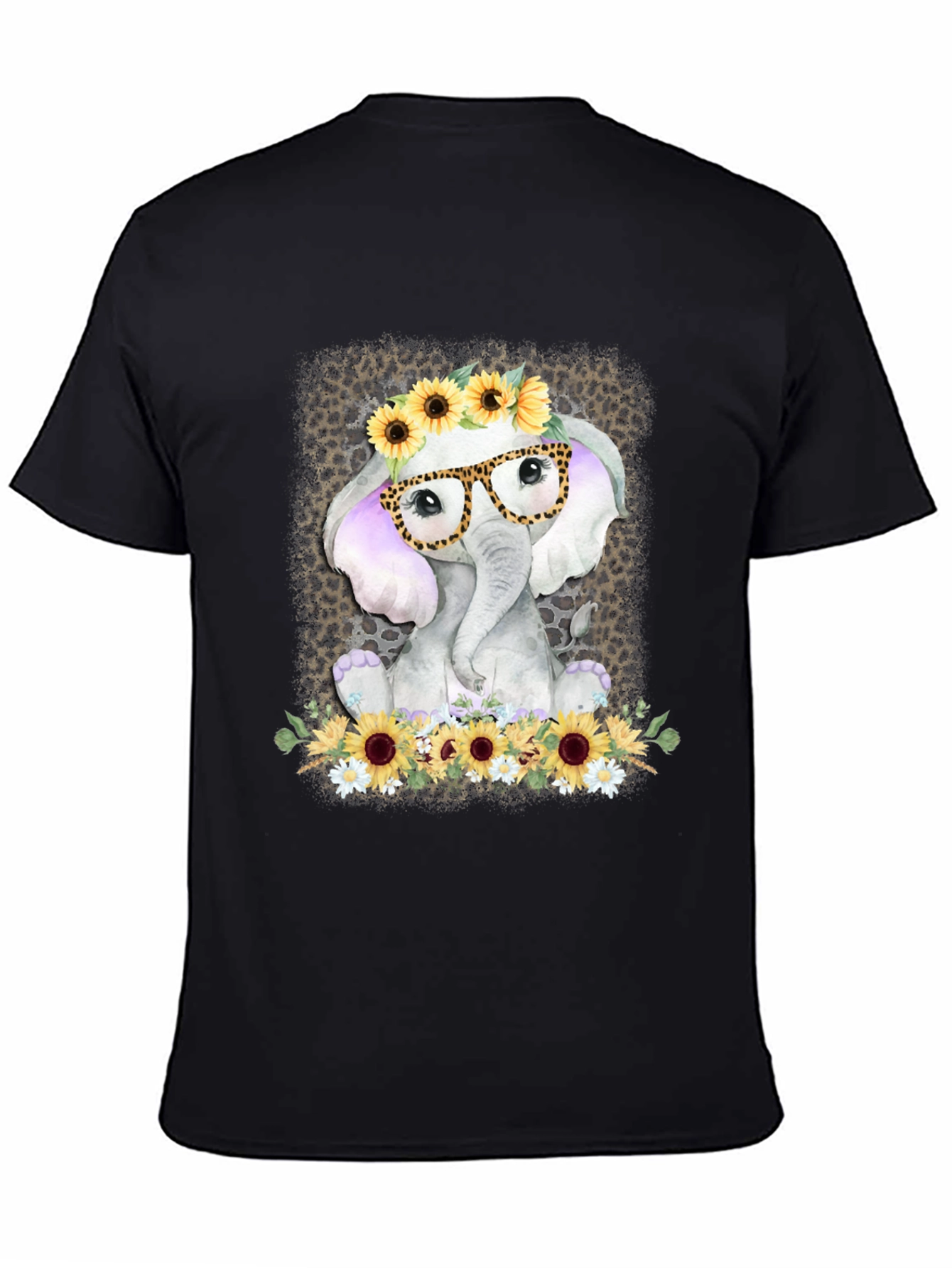 Elephant with Sunflowers Graphic Tee