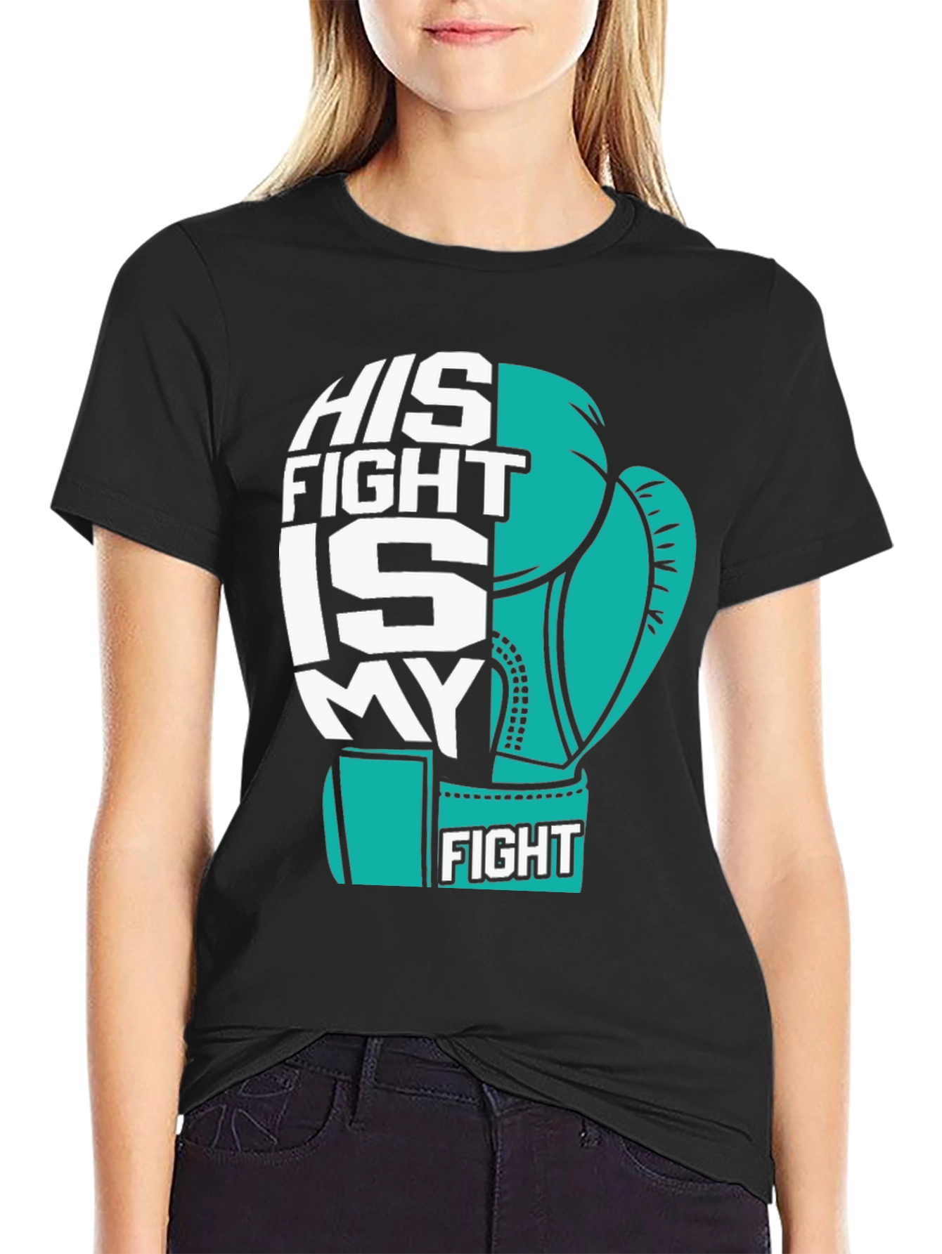 His Fight Is My Fight Boxing Glove T-Shirt