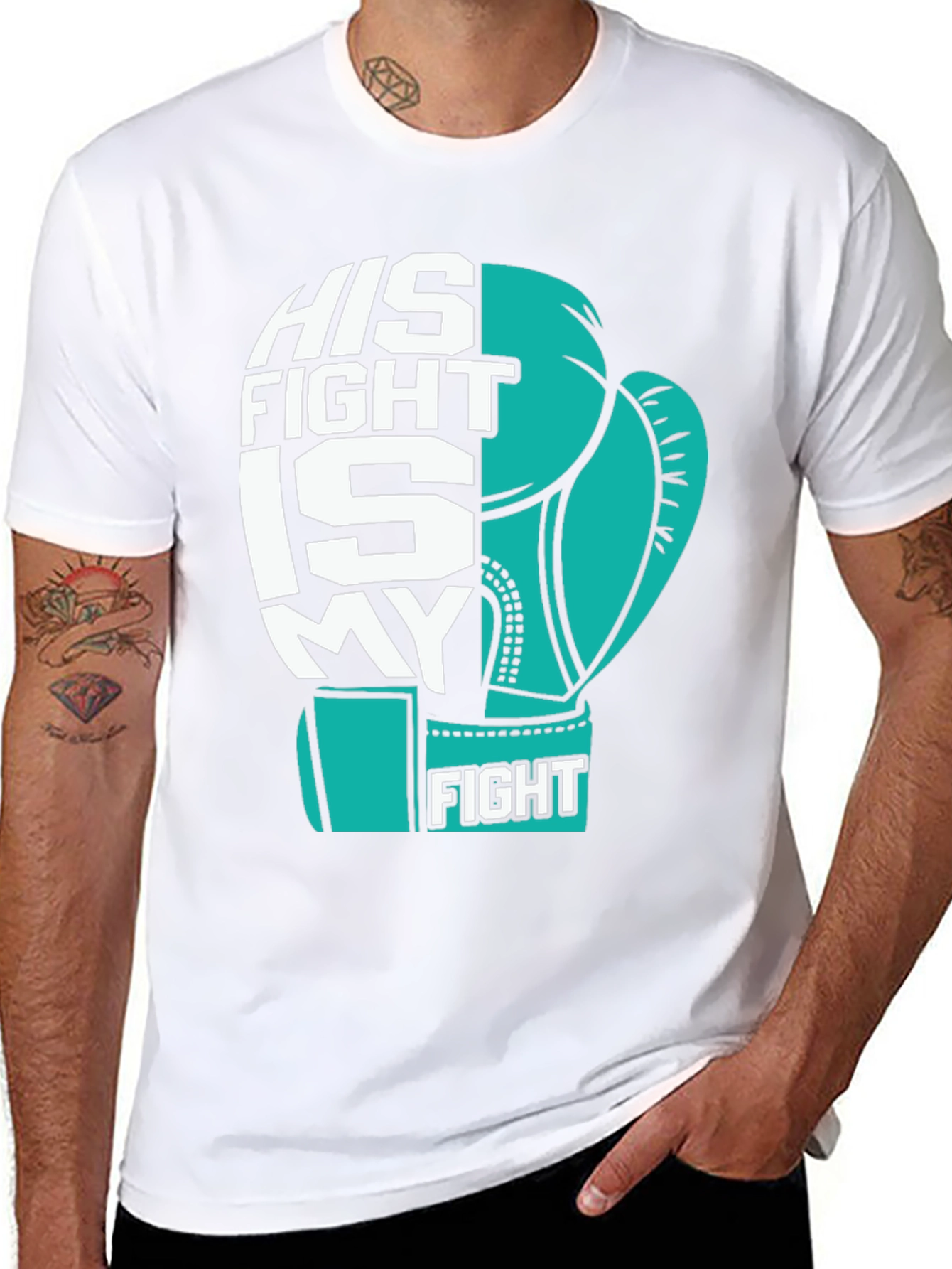 His Fight Is My Fight Boxing Glove T-Shirt