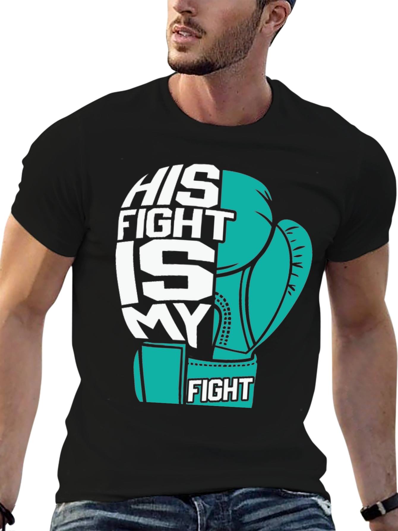 His Fight Is My Fight Boxing Glove T-Shirt