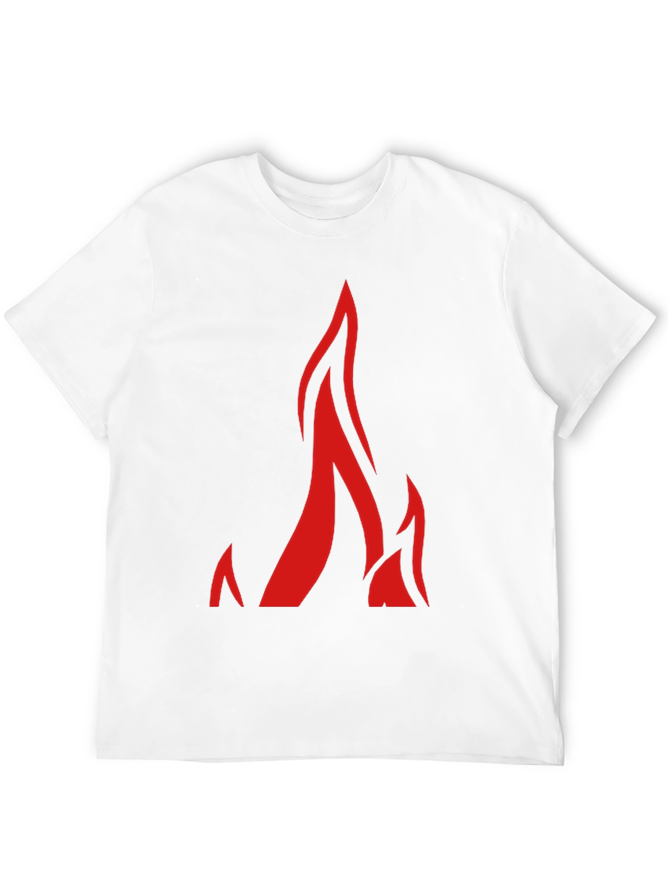 Black T-Shirt with Bold Flame Graphic