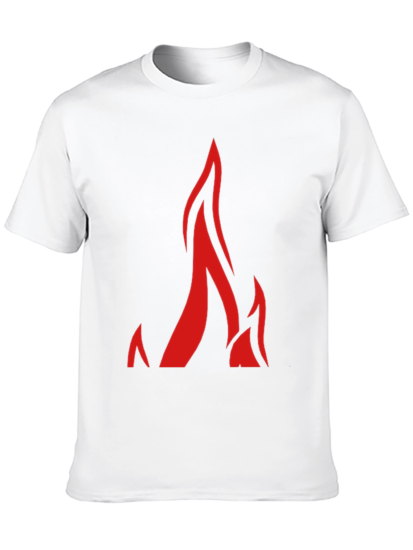 Black T-Shirt with Bold Flame Graphic